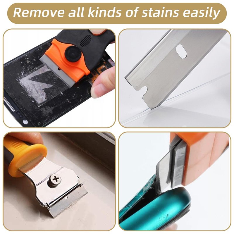 Ckhoid 1000 Pcs Single Edge Razor Blades, Industrial Scraper Razor Blades Safety Straight Edge Replacement Scrapers Box Cutter Blades for Removing Labels Decals Stickers Old Paint Glass Paint Scraper