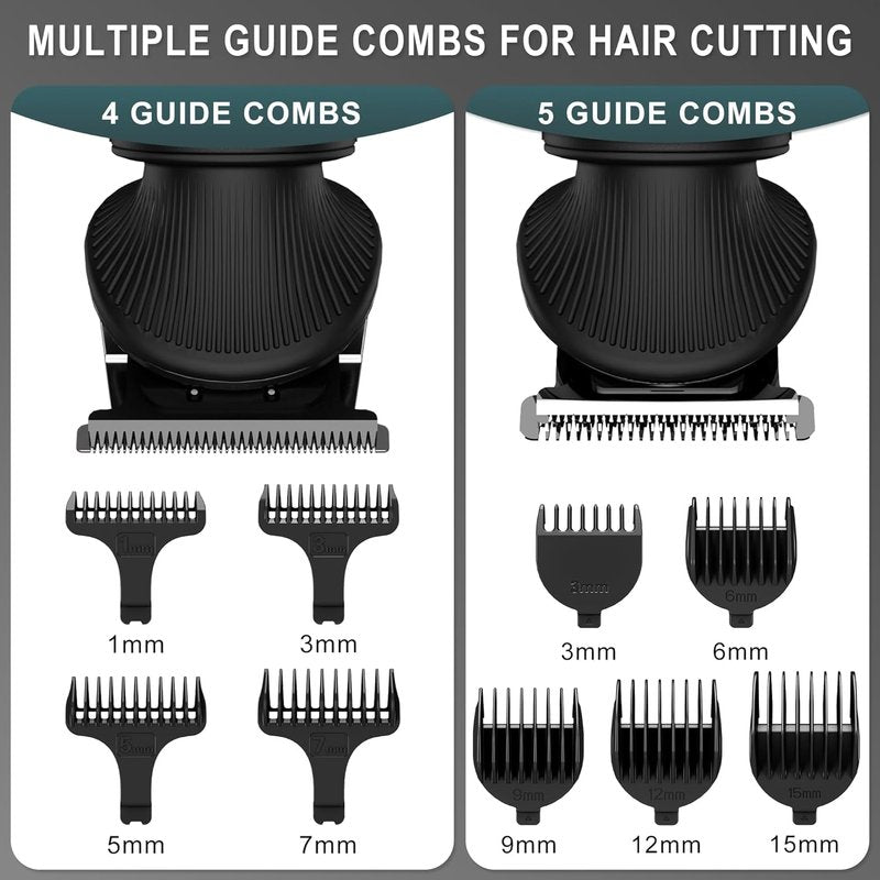Scttomon Beard Trimmer for Men Professional Mens Beard Grooming Kit T-Blade Trimmer Electric Shaver Razor Nose Body Trimmer Hair Cutting Kit Cordless 7 in 1 Black