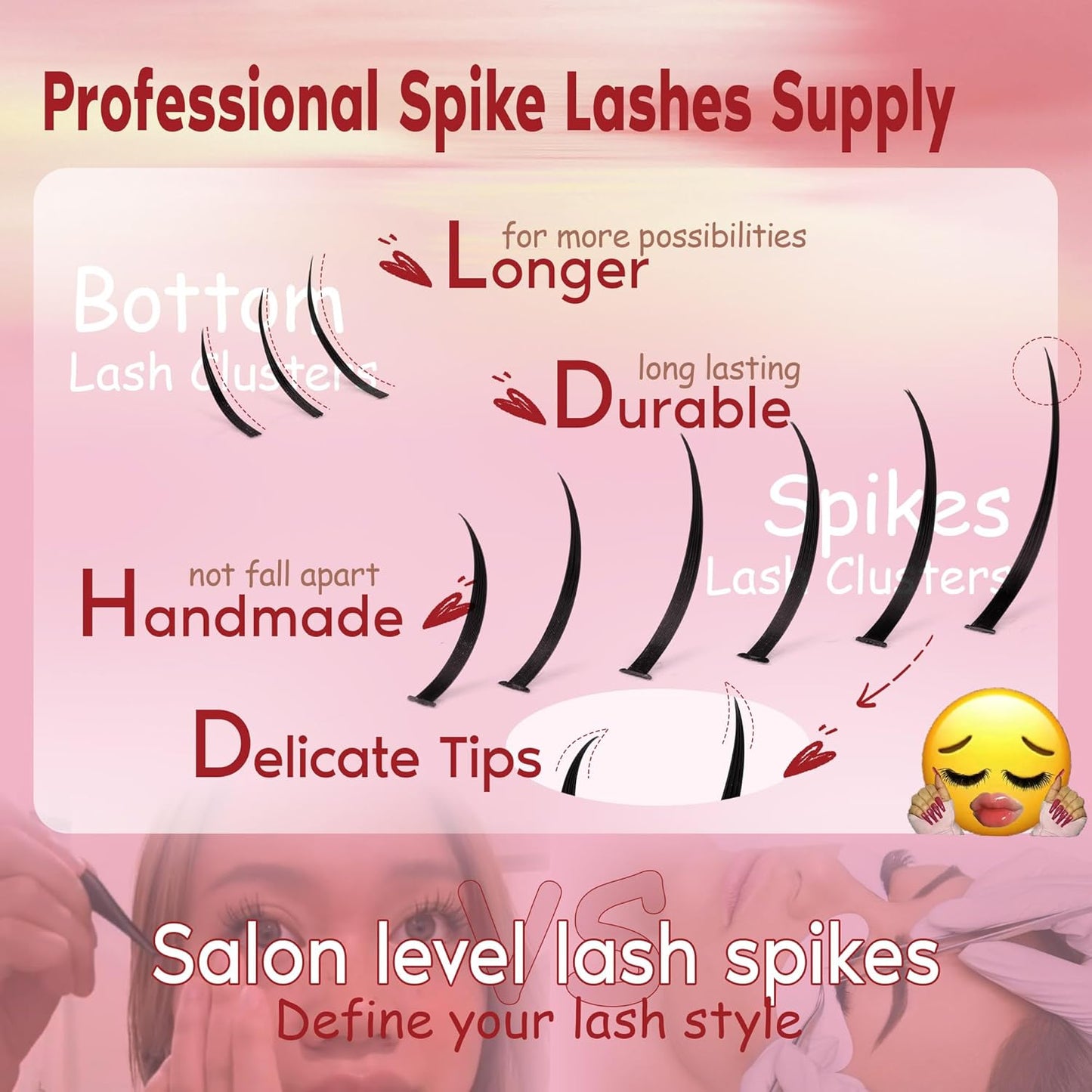 Lash Clusters with Spikes - Ultra Long 12-22mm Eyelash Extensions for Manga & Spiky Looks | DIY Multi-Eye Styles