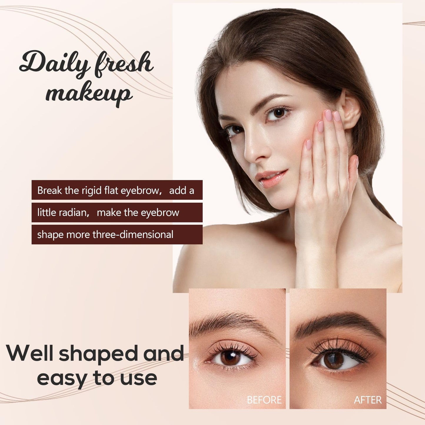 Eyebrow Pen - 4-Fork Tip Lift & Snatch Brow Pencil，Microblading Long-Lasting Waterproof Eye Brow Pen，Natural-Looking Hair-Like Brows，Easy to Use Eyebrow Pencils Makeup for Women (Dark Brown)