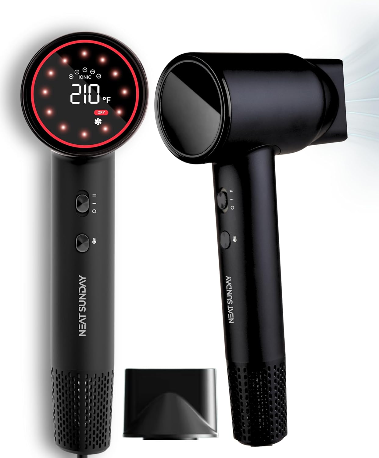 Ionic Hair Dryer - High-Speed Fast Drying Blow Dryer with LCD Display & Noise Reduction | Lightweight Ergonomic Design
