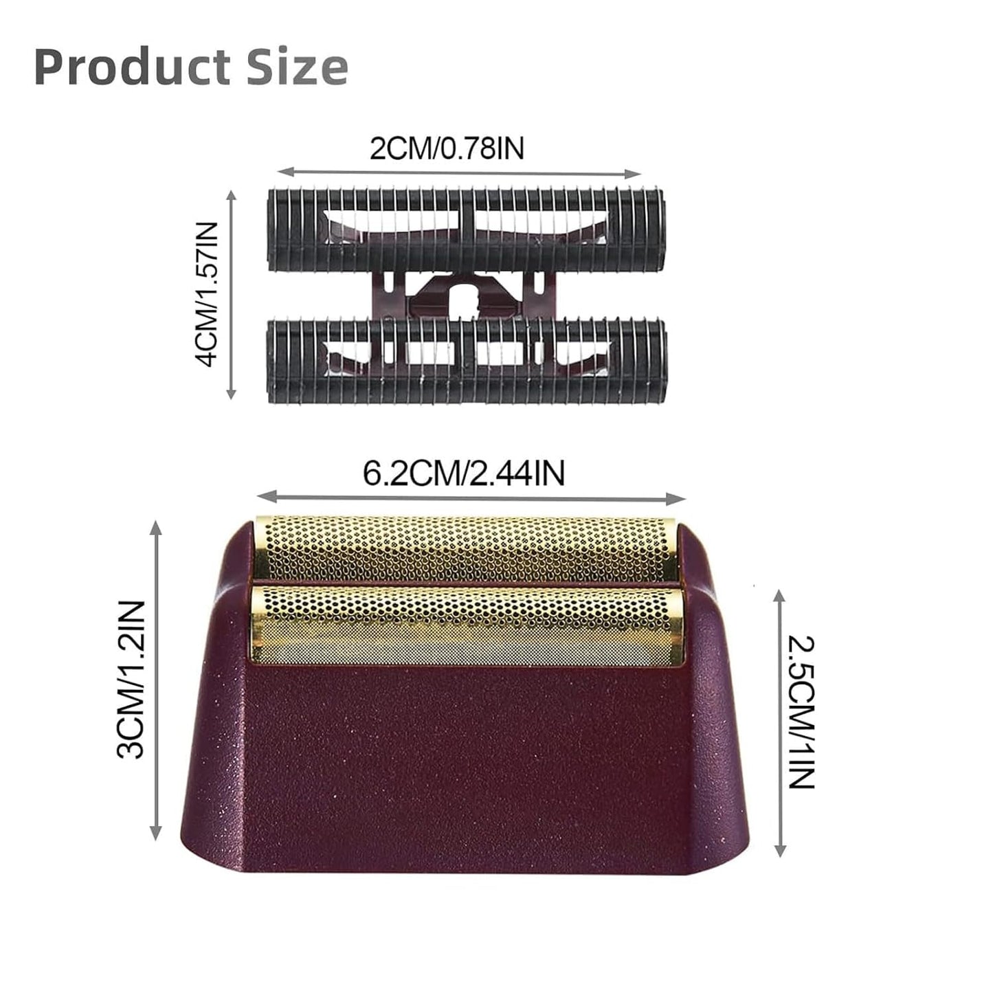 Professional 5 Star Series Finale Shaver Replacement Foil & Cutter Bar - Compatible with Wahl 7031-100, 7043-100 | Black - 4 Pack