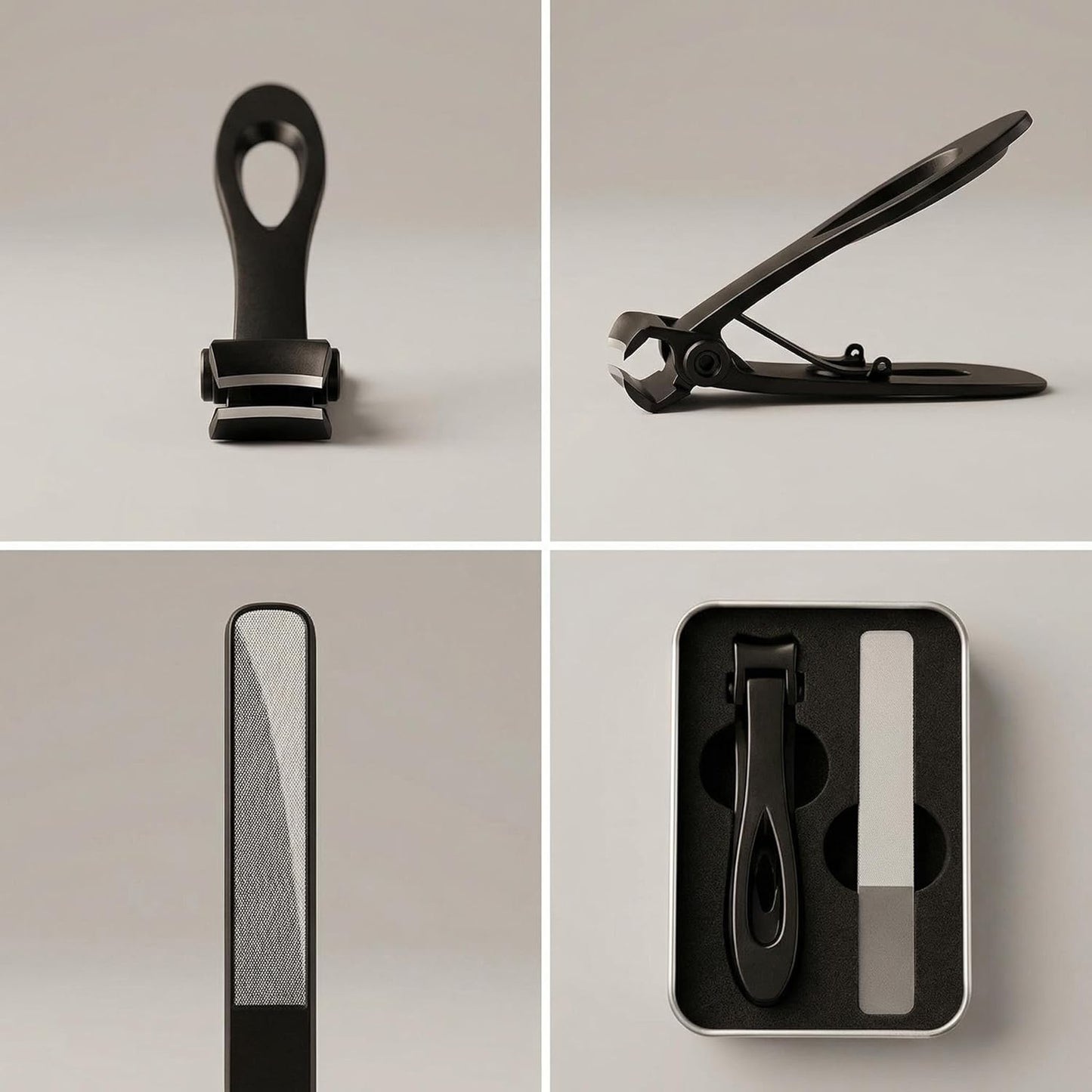 Thick Toenail Clippers for Seniors - Heavy Duty Wide Jaw Nail Cutter | Black