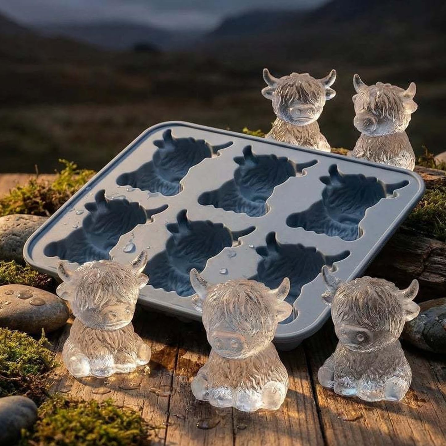 3D Highland Cow Silicone Ice Mold, Food Grade Creative Ice Cube Tray for Whiskey, Home Party & Cocktails,1 PCS