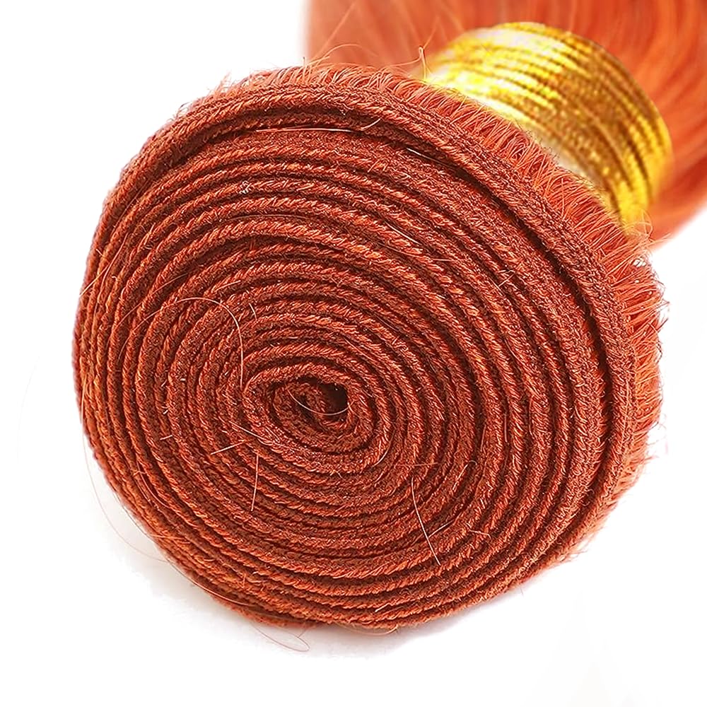 Ginger Bundles Human Hair #350 Bundles Orange Body Wave Bundle 12 14 16 inch #350 Body Wave Human Hair Bundle