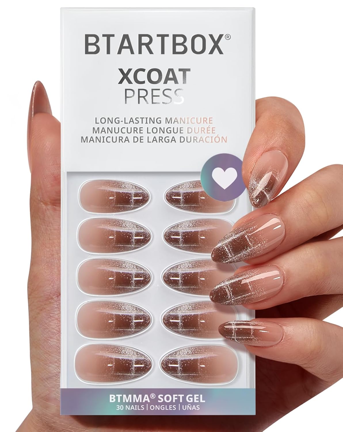 Press On Nails - Almond Black French Tip Soft Gel Nails | 32 Stick-On Nails Kit with Glue & Adhesive Tabs, 16 Sizes Available