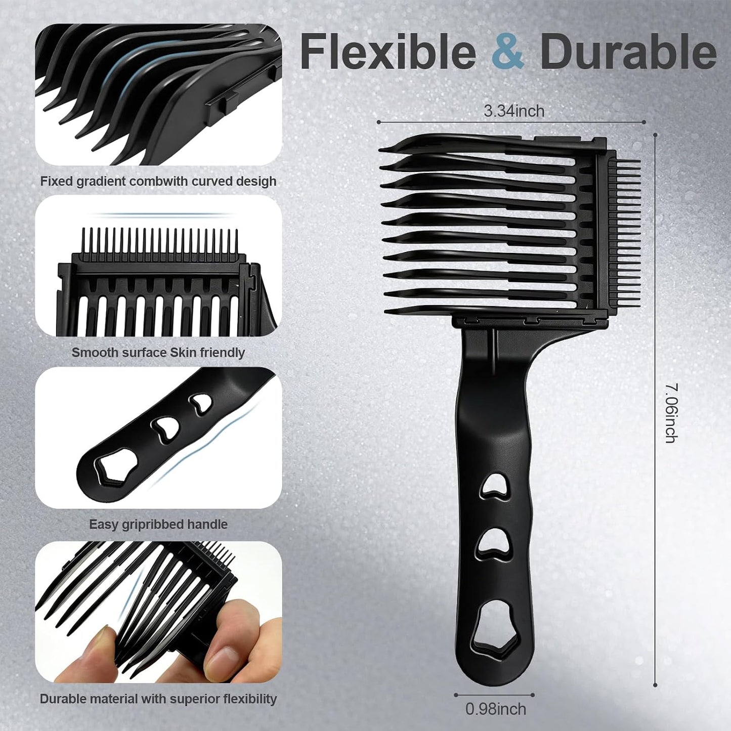 4-in-1 Detachable Fade Comb Set for Men’s Hairstyling - Compatible with Clippers & Scissors | Ideal for Home & Salon Use