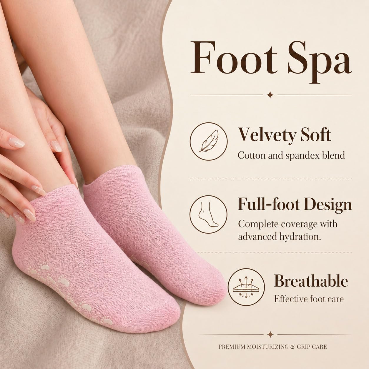 Moisturizing Socks 3 Packs Foot Moisturizer Spa Socks for Dry Cracked Heel Feet Moisture Hydrating Silicone Socks for Foot Care