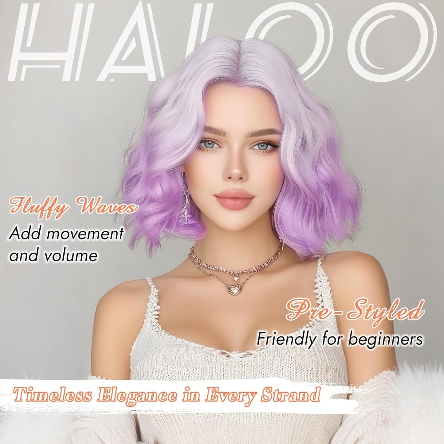Blonde Bob Wig for Women - Lace Front Short Soft Wavy Curly Synthetic Hair | 11 Inch Natural Look