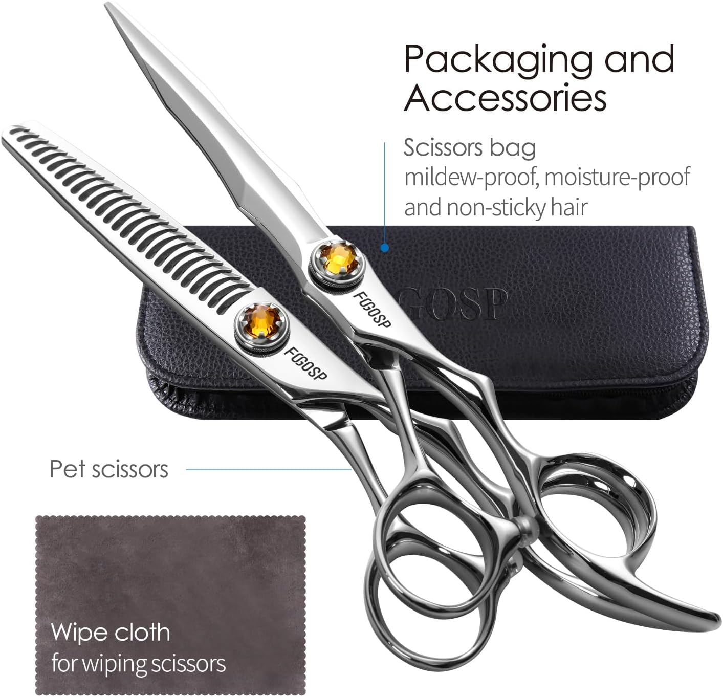 Professional Hair Shears Set - VG10 Japanese Stainless Steel Ergonomic Scissors for Barbers & Stylists | 6-Inch Regular & Thinning