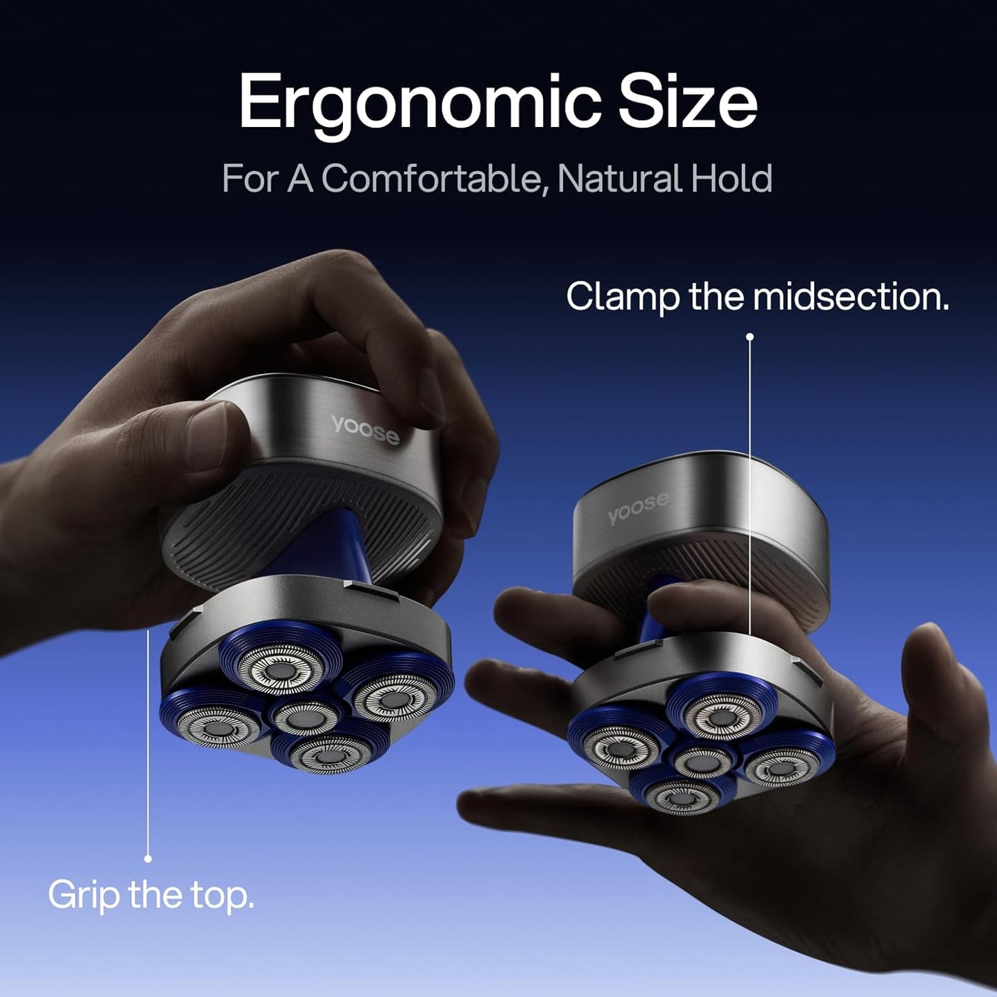 Head Shaver for Bald Men - IPX7 Waterproof Electric Razor | Ergonomic Design, USB-C, 90-Minute Runtime, 5 Cutting Heads