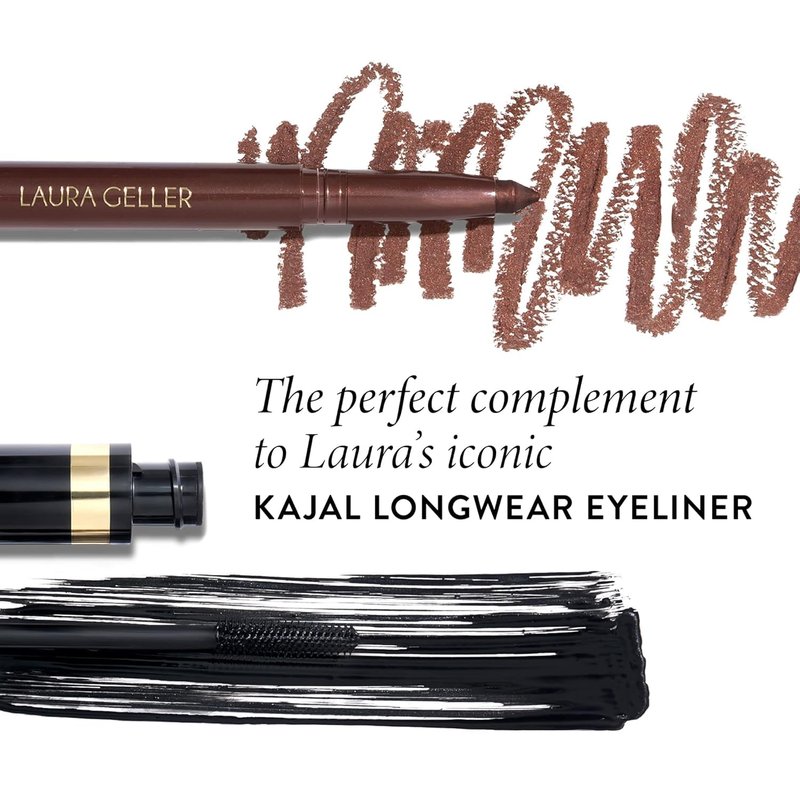 Laura Geller Kajal Longwear Mascara - Volumizing & Lengthening Black Formula | Smudge-Proof, Flake-Proof
