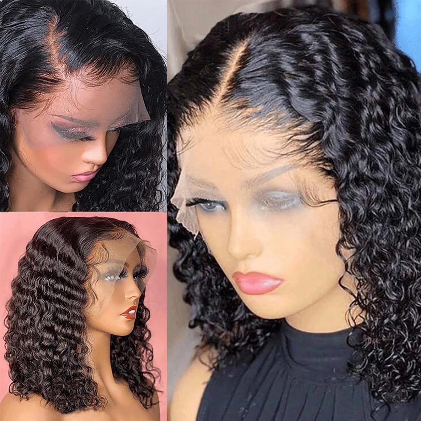 Deep Wave Bob Wig - 200 Density HD Lace Front Human Hair | Glueless Short Curly 12 Inch for Black Women
