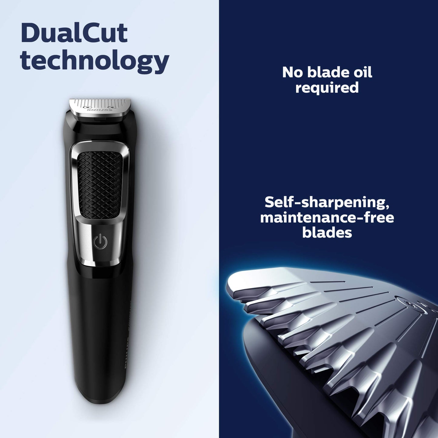Philips Norelco Multi Groomer - 13 piece Mens Grooming Kit for beard, face, nose, and ear hair trimmer and hair clipper - NO BLADE OIL NEEDED, MG3750/60