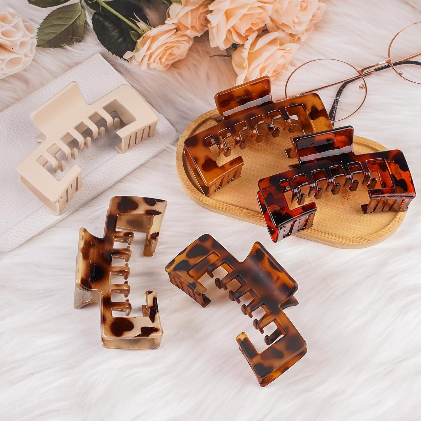 Claw Clips for Baseball Caps - Strong Non-Slip Hair Accessories | 4 Pcs Mixed Colors for Thick & Fine Hair