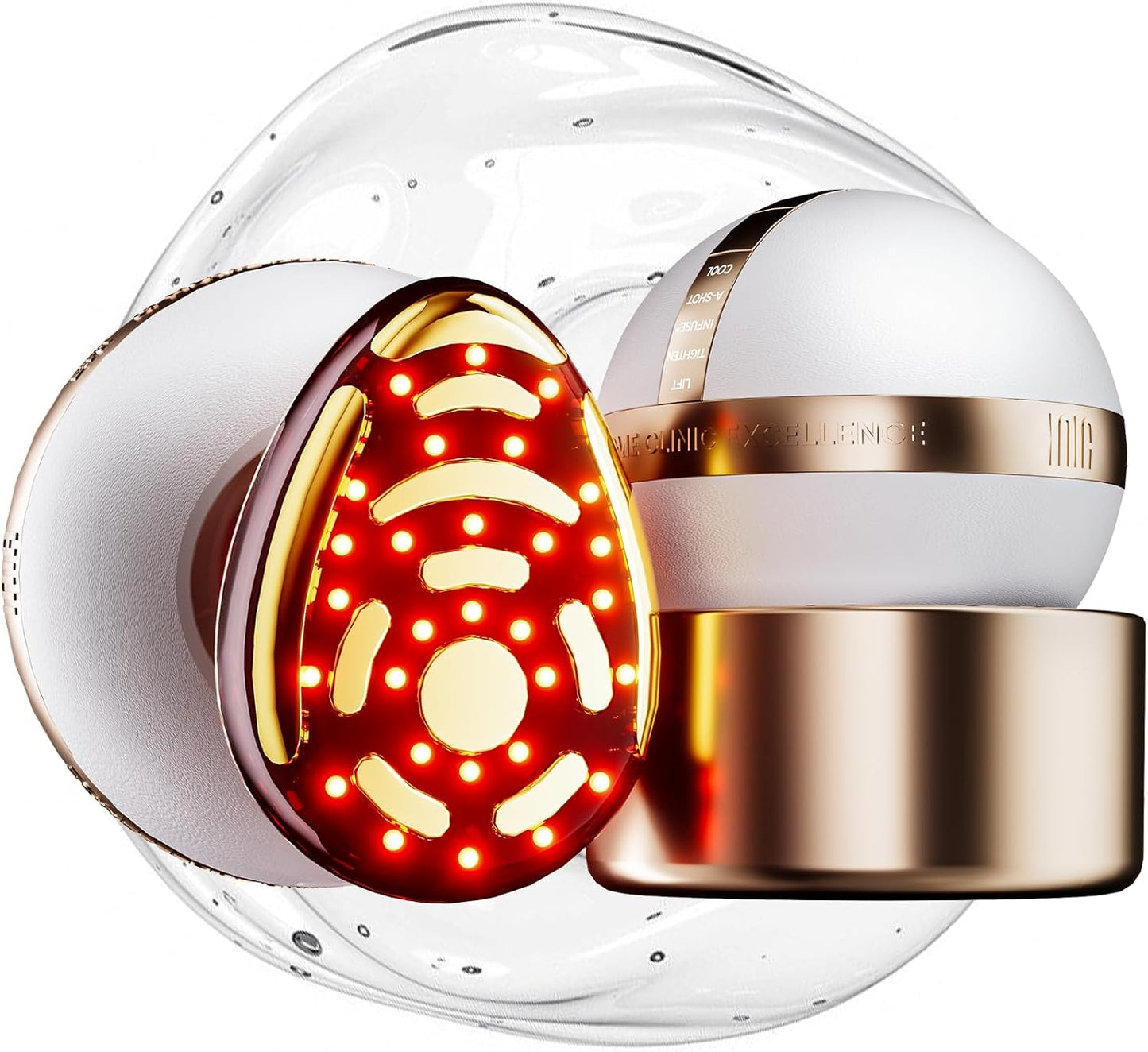 INIA SPHERA 8-in-1 Microcurrent Facial Device - Red Light & Cooling Tool for At-Home Skin Care | 5 Custom Modes
