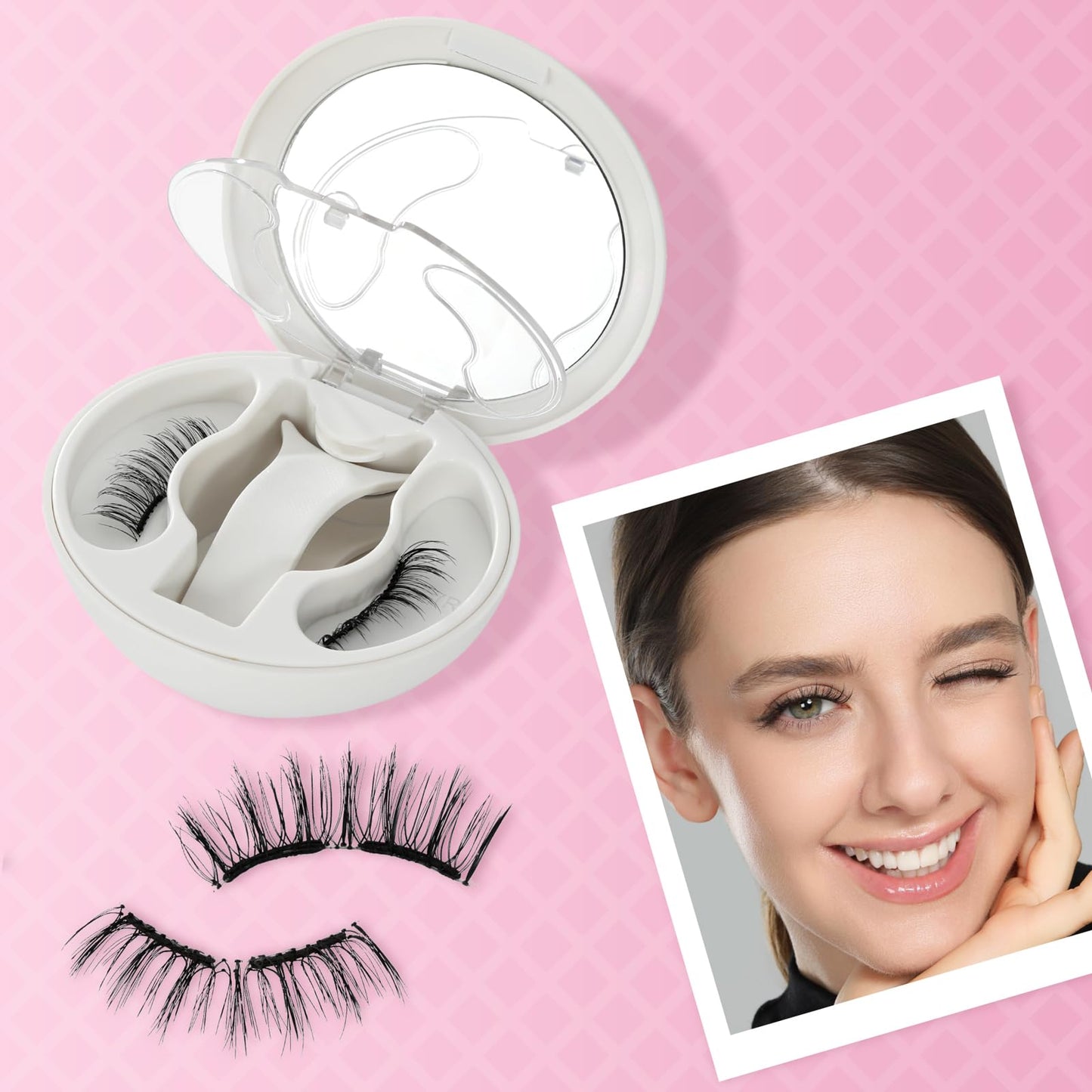 FrisLead Fake Magnetic Eyelashes with Applicator