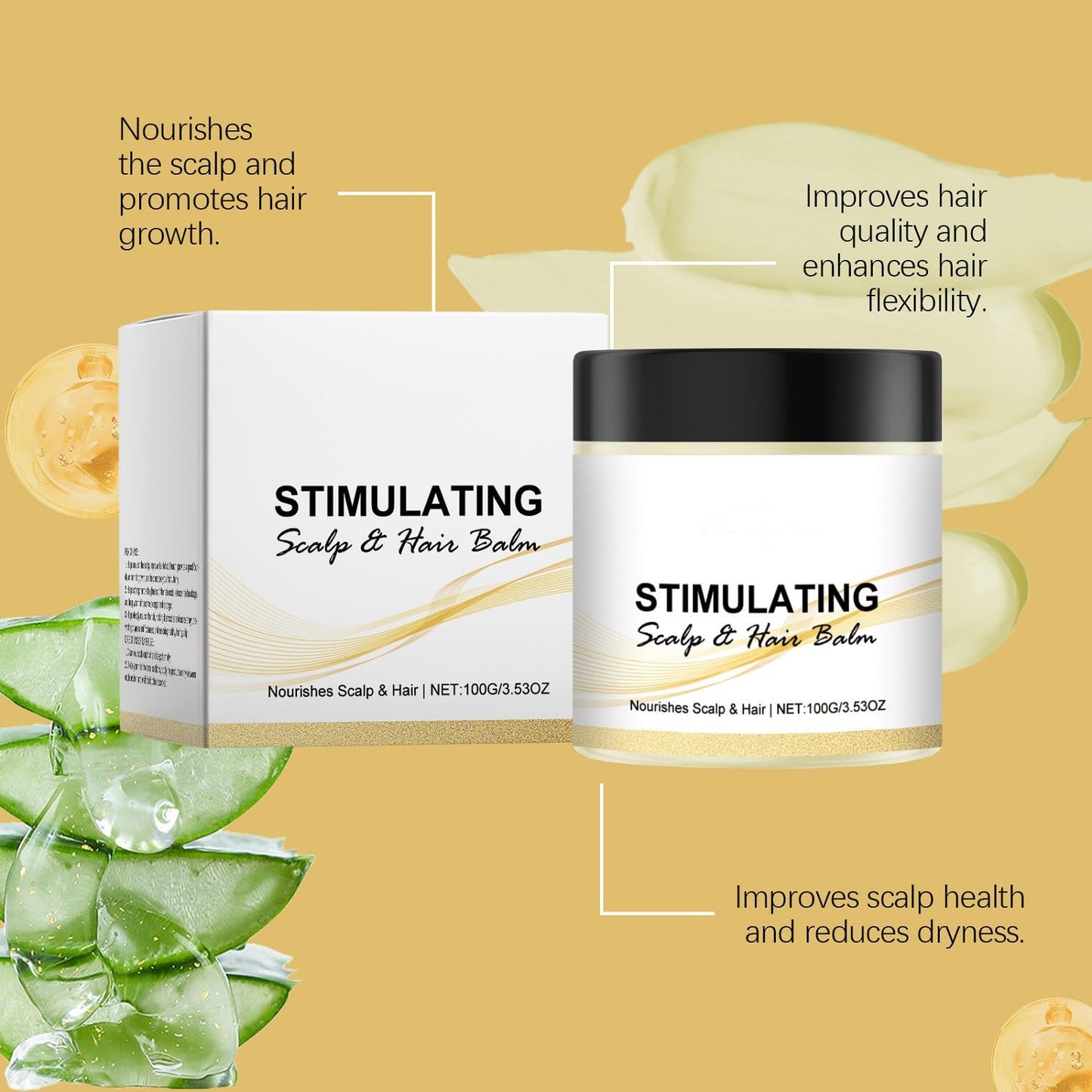 Stimulating Scalp & Hair Balm - Nourishing Shea & Mango Butter Blend for Thicker Strands | 100g