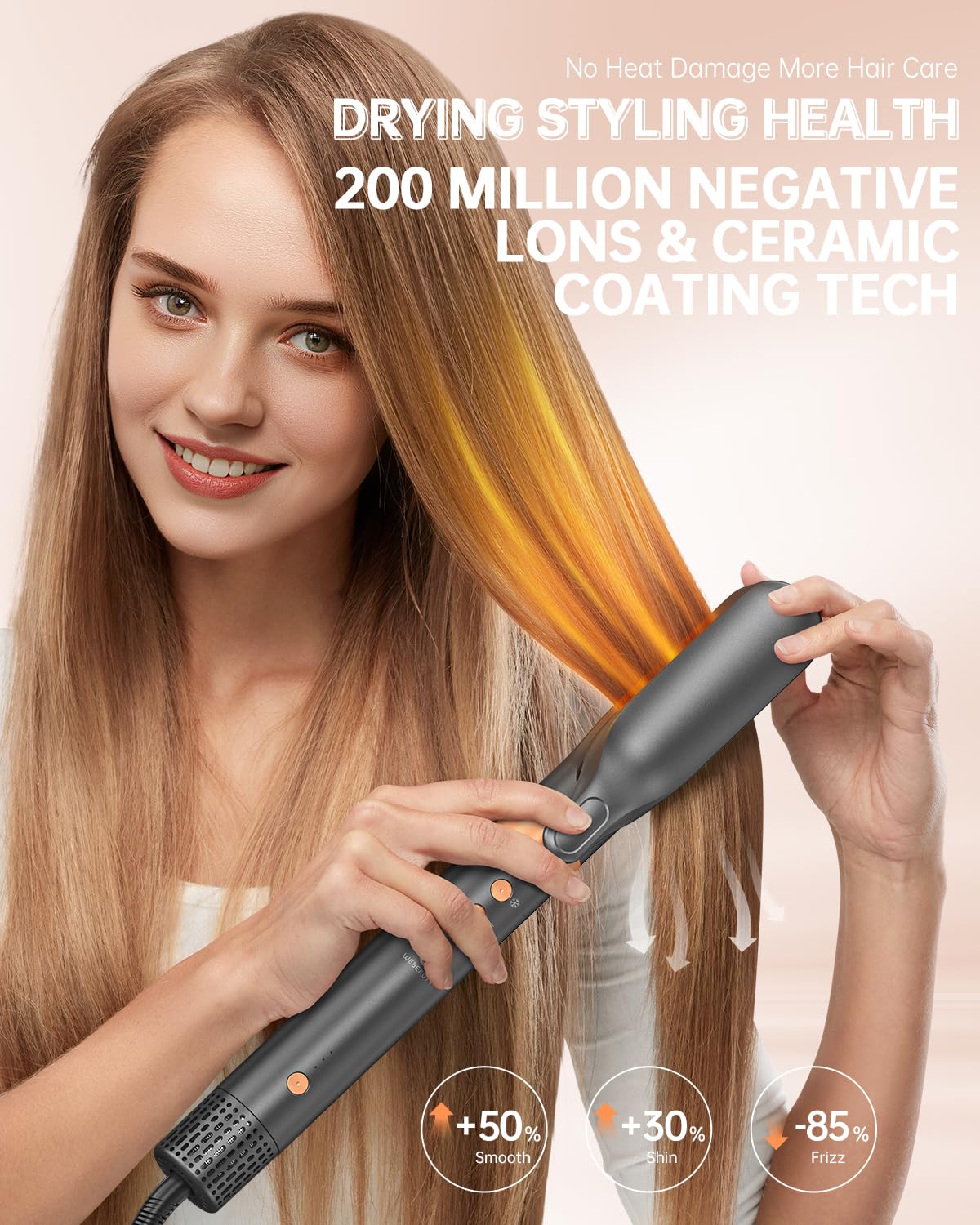 Hair Dryer Brush Air Styler - 7-in-1 Ionic Multi-Styling Tool | Fast Blow Drying, Auto Wrap Curlers, Frizz-Free Volumizer