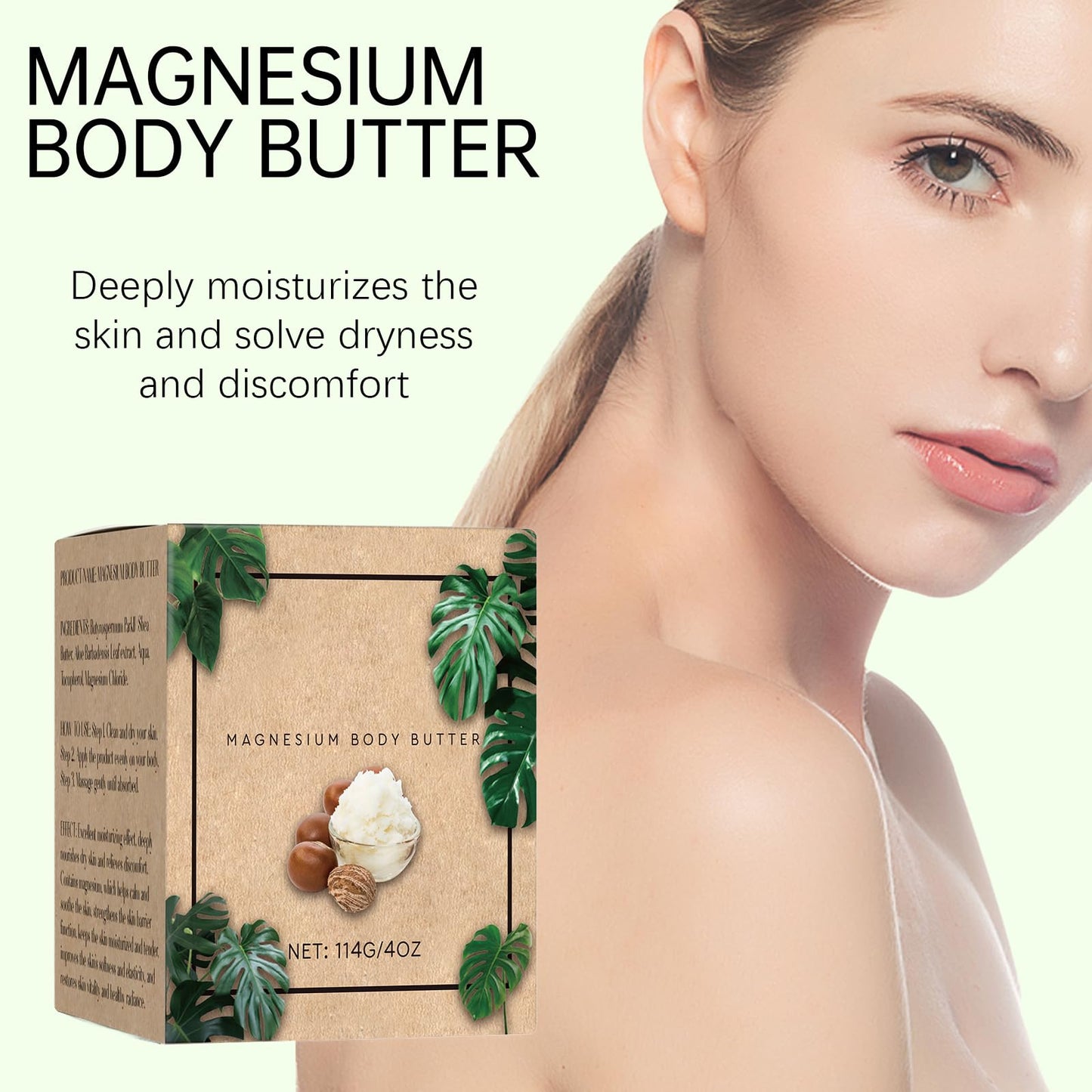 JeurLrok Mama-Bear Neuropathy Cream, Magnesium Body Butter, Magnesium Cream for Neuropathy, Deeply Moisturizes Skin, Keep Soft Smooth, Suitable for All Skin Types 1pcs