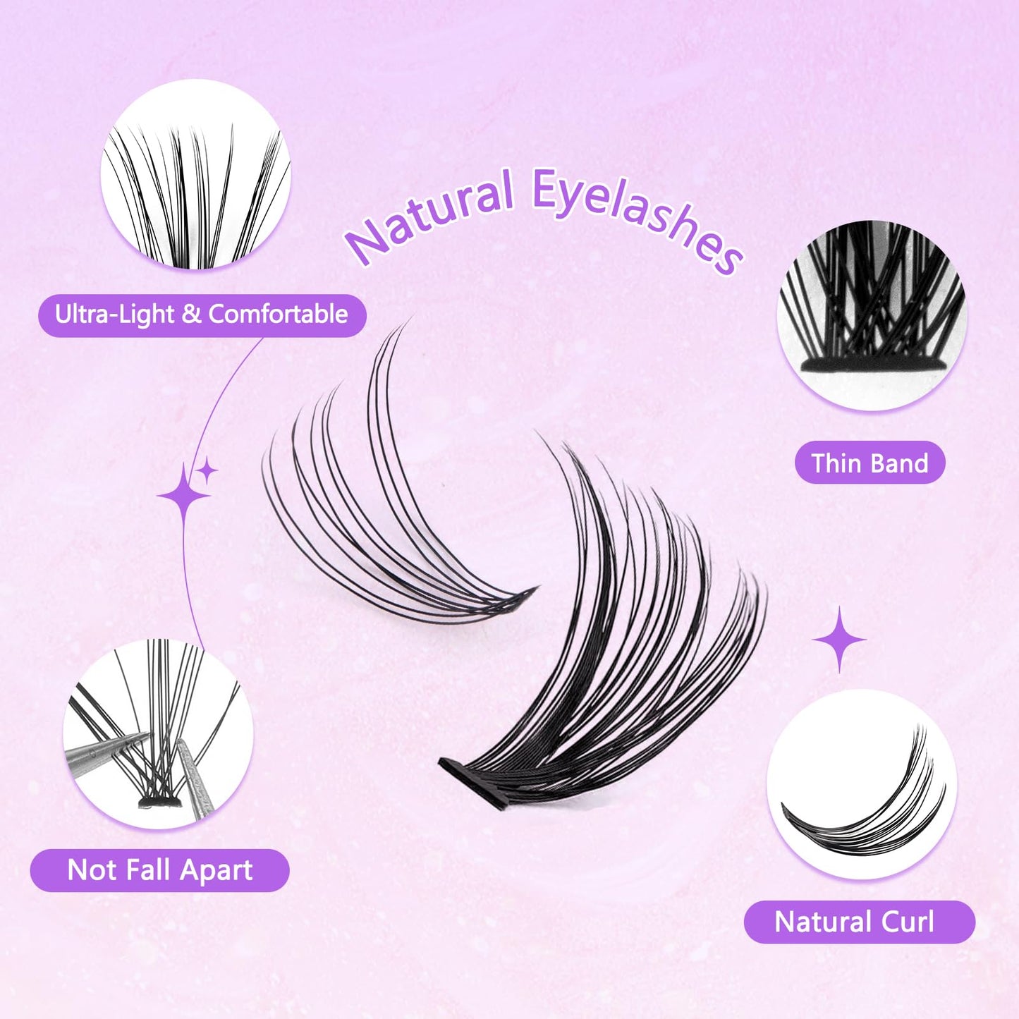 CMAYOME Lash Clusters Kit, 10D 20D 30D 40D Lash Extension Kit with Lash Bond and Seal, 640Pcs Eyelash Clusters with Lash Tweezers, Lash Remover and Eyelash Brush