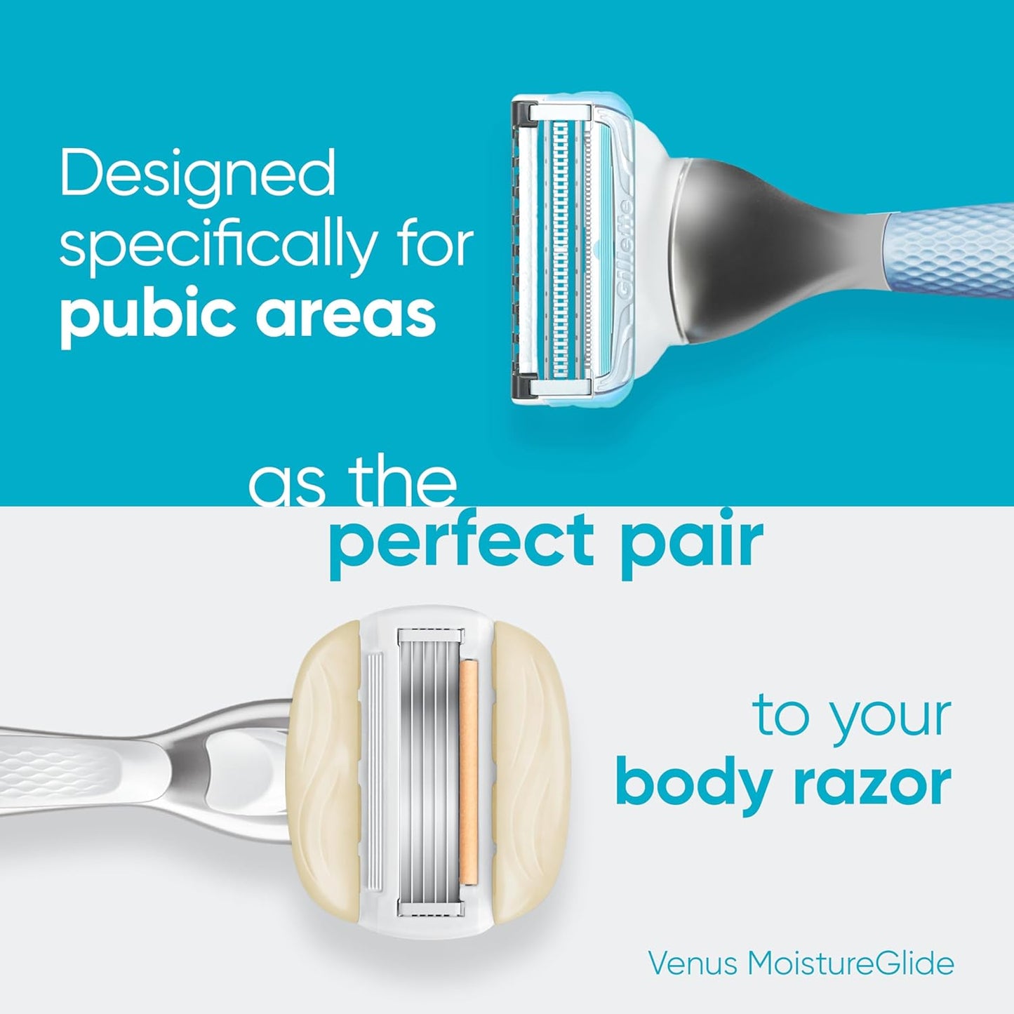 Gillette Venus Shaving Set for Pubic Hair & Skin - Women's Razor with 1 Handle, 2 Blade Refills & Cleanser