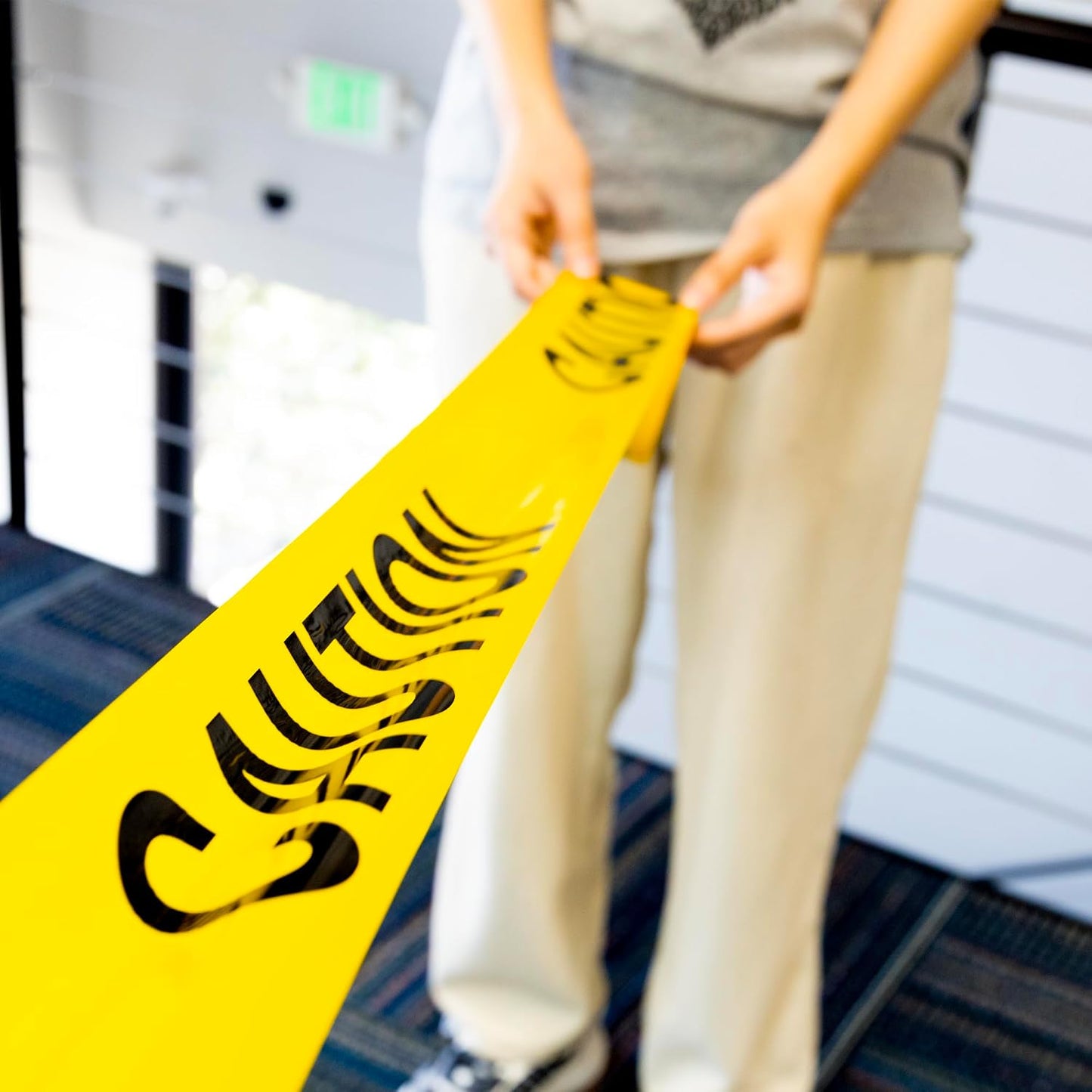 BAZIC Yellow Caution Barricade Tape - High-Visibility 3 in x 100 ft Hazard Warning