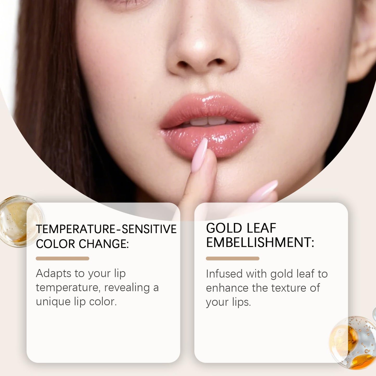 WestShiny Color Changing Lipstick for Women, 24 Hours Enduring PH Lipstick Color Changing, Gold Crystal Clear Lip Stick, Moisturizing Clear Lip Gloss - 1Pcs