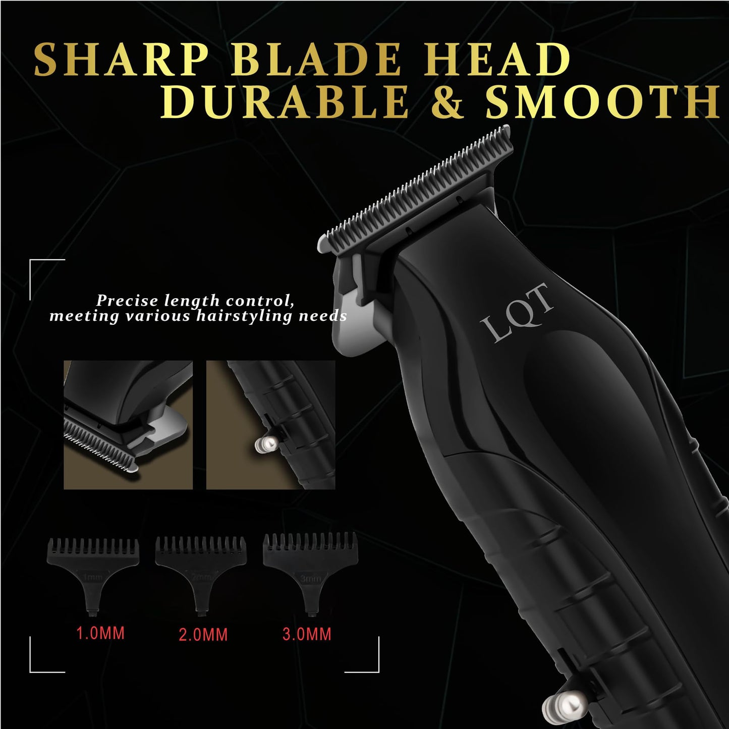 LQT 902 Professional Hair Trimmer for Men Cordless Beard and Mustache Trimmer Rechargeable Electric T Liners Clippers with Led Display and Luxury Gifts Box to Son Husband Father Men Gift