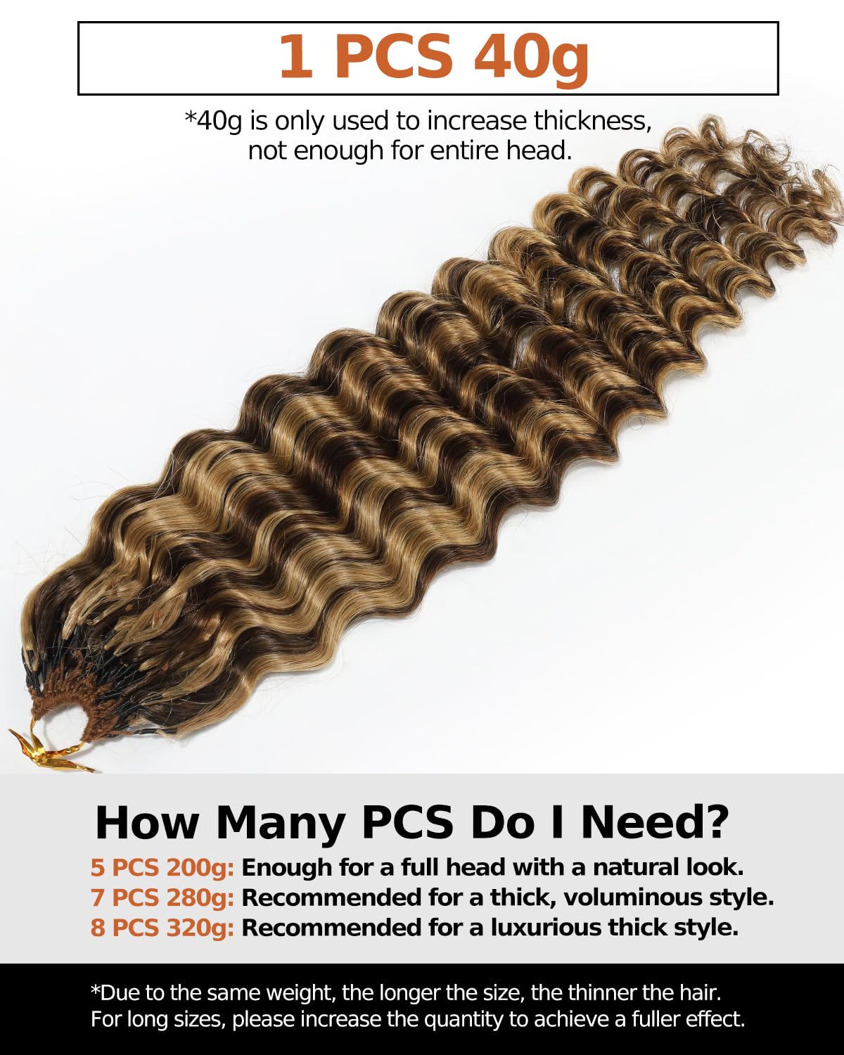 BEEOS Highlights Human Crochet Hair P4/27, Deep Wave Pre-Separated Miracle Knots Feather Crochet Hair for Women, Brown with Honey Blonde 16 Inch 40g