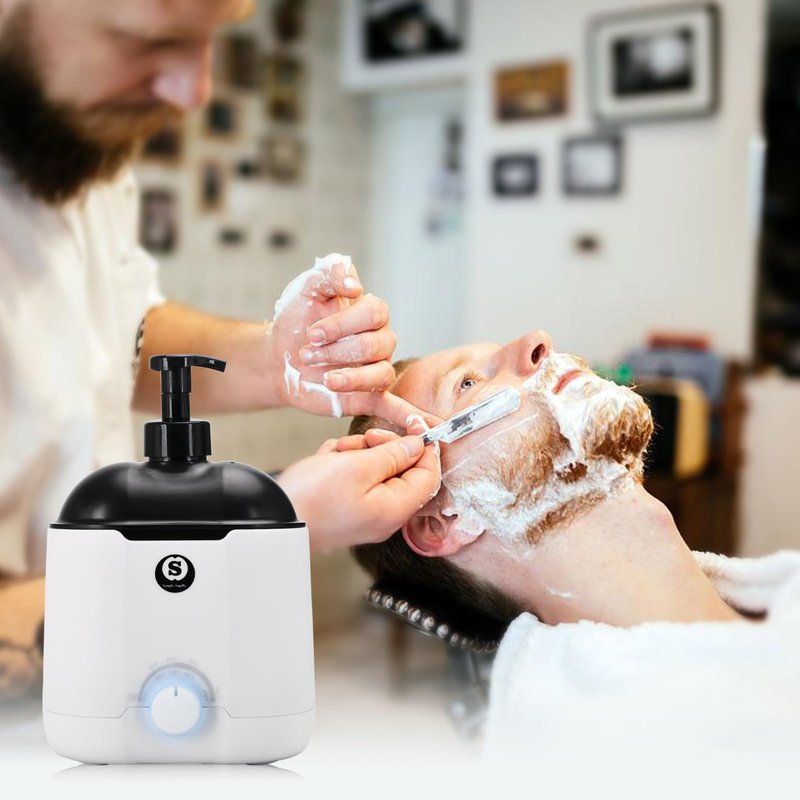 Hot Lather Machine SANGLE SOPFFY,Shaving Cream Warmer for Men -800ML Large Capacity Heated Shaving Cream Dispenser for Home Salon Barber Shop Spa With 2 Pumps,Christmas and Birthday Gift for Men