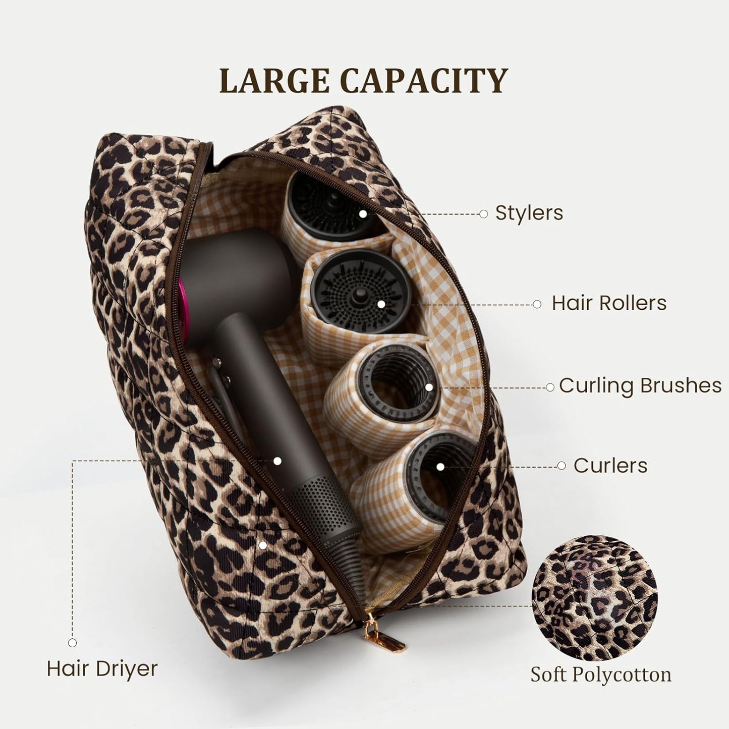 Hair Tools Travel Bag - Compatible with Dyson Airwrap | Cute Floral Organizer for Shark Flexstyle