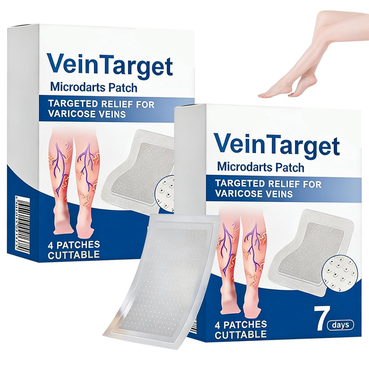 Vein Target Microdarts Patch - Natural Varicose Vein Treatment for Legs | 2 Pack