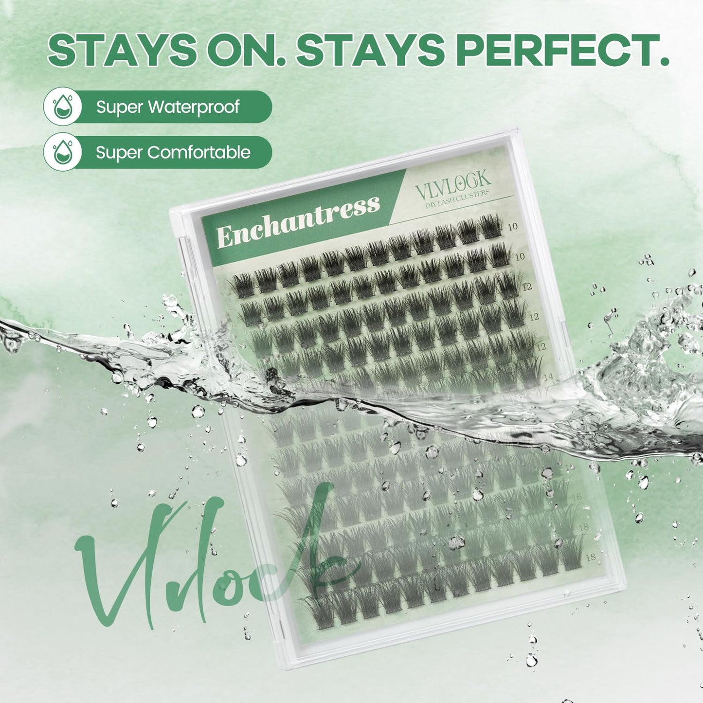 Enchantress Lash Clusters DIY Lash Extensions Individual Lashes Waterproof Long-Lasting Fluff & Weightless Look with Ultra-Thin Band Glue Remover Tweezer for Beginners(Enchantress Lashes, 10-18mm)