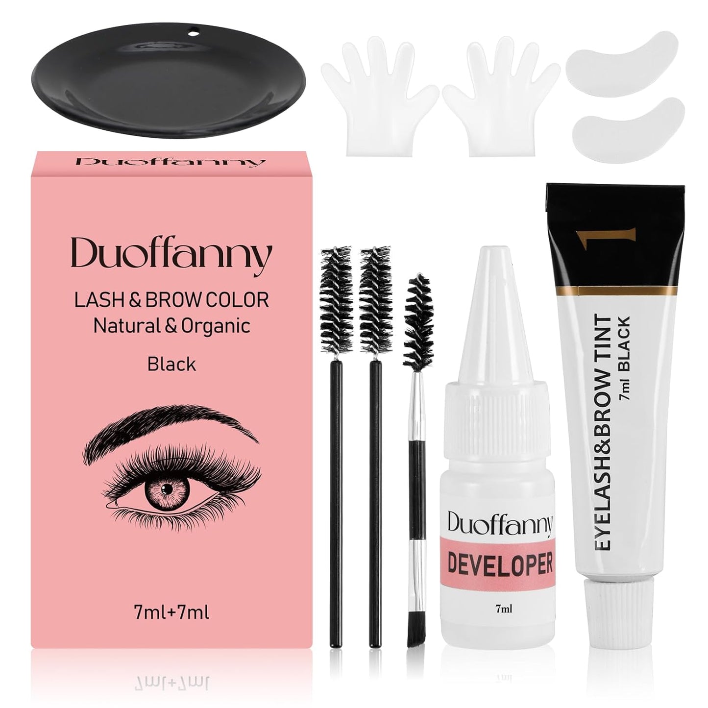 2-In-1 Eyebrow & Eyelash Color Kit - DIY Tinting for Salon Quality Results | Natural Black, 7ml