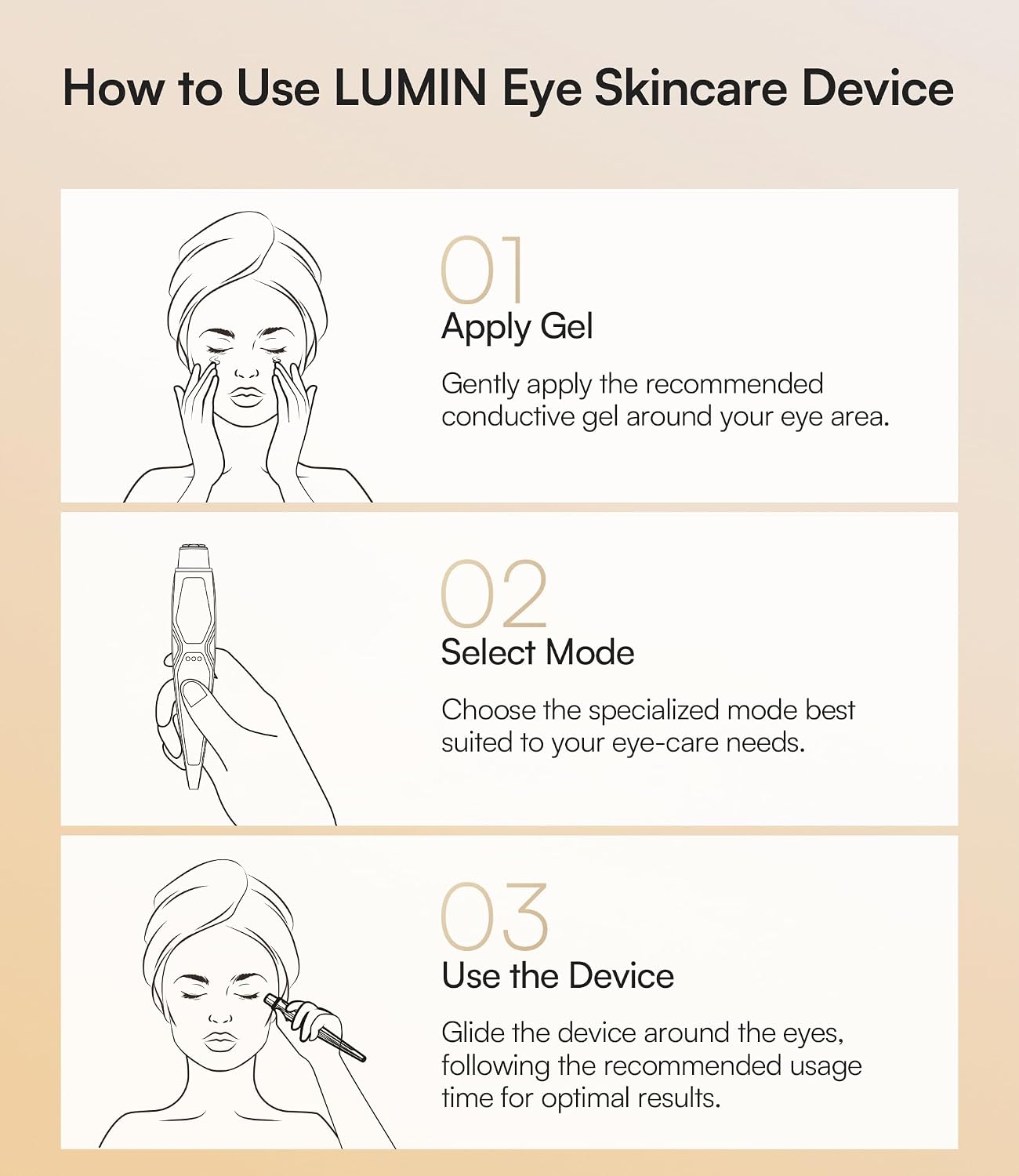 INIA 4-in-1 Eye Massager Tool - Red Light Therapy for Dark Circles, Puffiness & Skin Firming | Heat & Vibration Features
