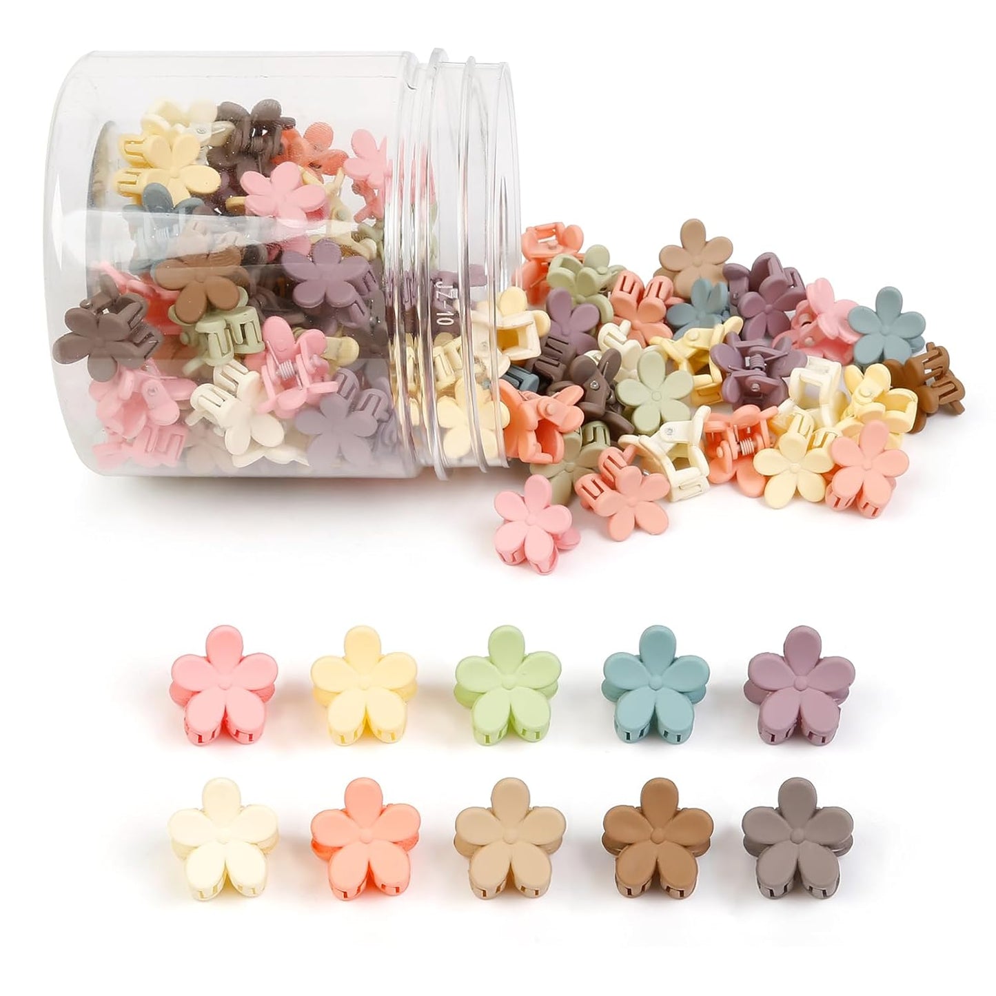 Colorful Mini Flower Hair Clips - 100 Pcs Cute Claw Pins for Women & Teens | Hair Accessories