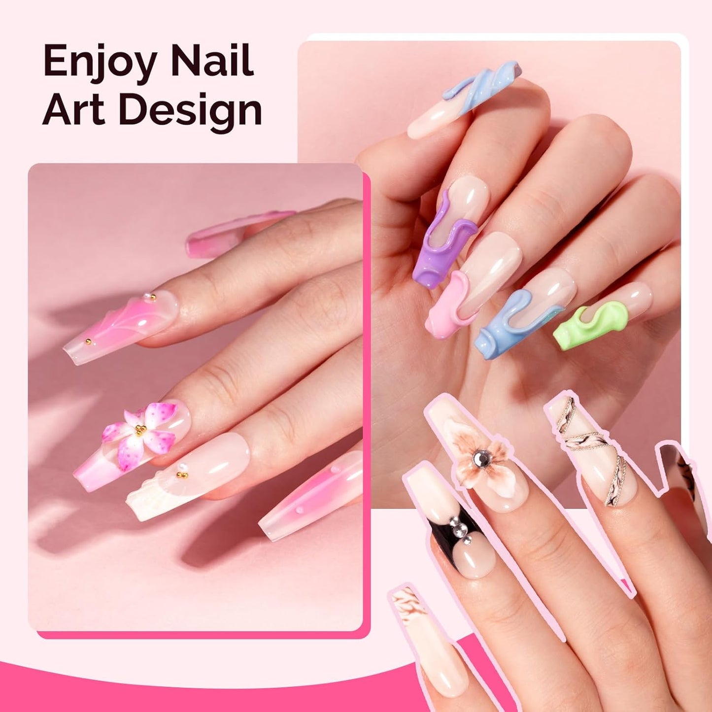 MelodySusie Solid Builder Nail Gel - 4 in 1 Non-Sticky UV Glue for Acrylic Nails | Clear 60ML