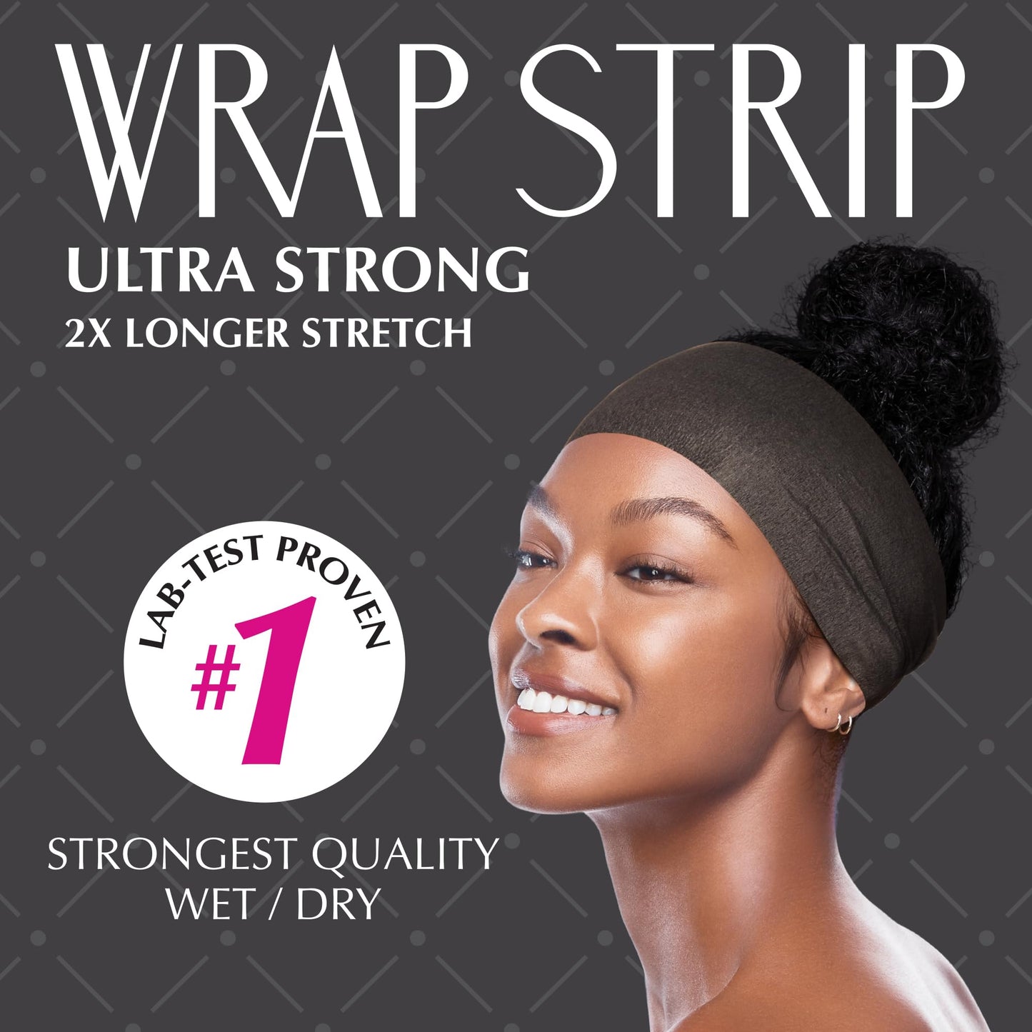 Red by Kiss Hair Wrapping Strip, Ultra Strong 2X Longer Stretch, 40 Strips, Suitable for Wet/Dry Hair, White, Styling Paper for Sleek Hairstyles (3.5", Black, 6 PACK)