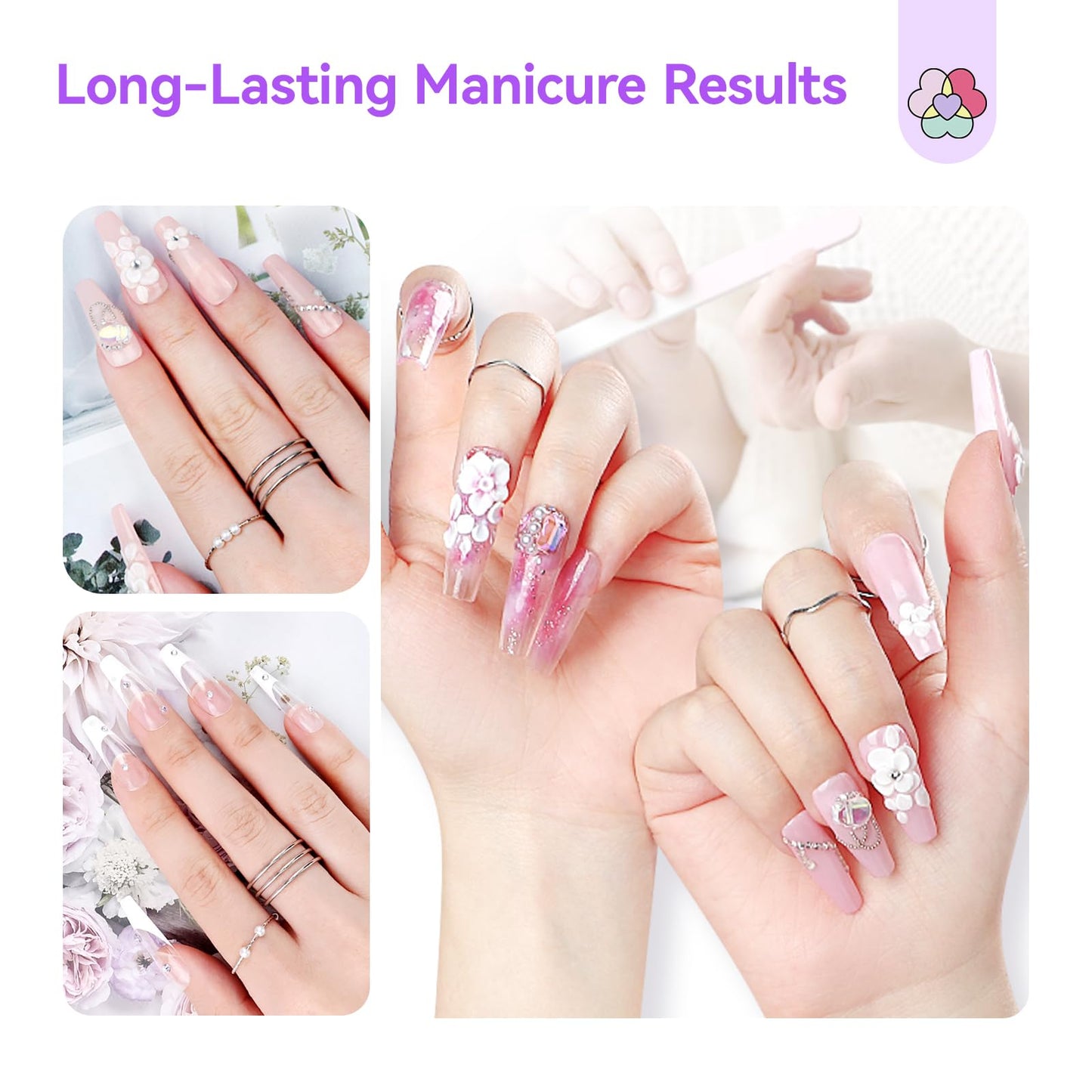 SAVILAND Essentials Acrylic Nail Kit For Beginners: Ultimate All-In-1 Acrylic Set with EMA Monomer Practice Finger Nail Drill U V Light Full Tools For Women Gift