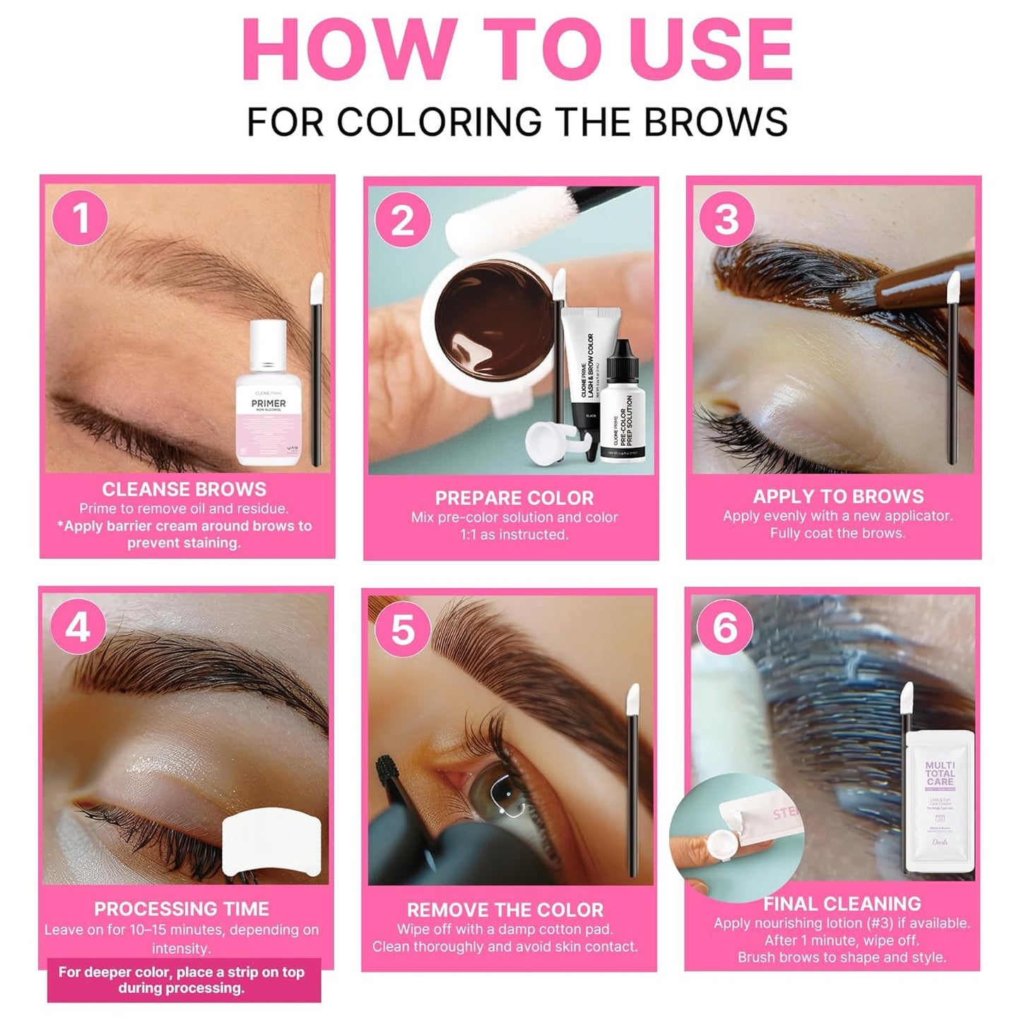 Korean Eyebrow Color Kit - Long-Lasting Eyebrow & Lash Tint | Black Color