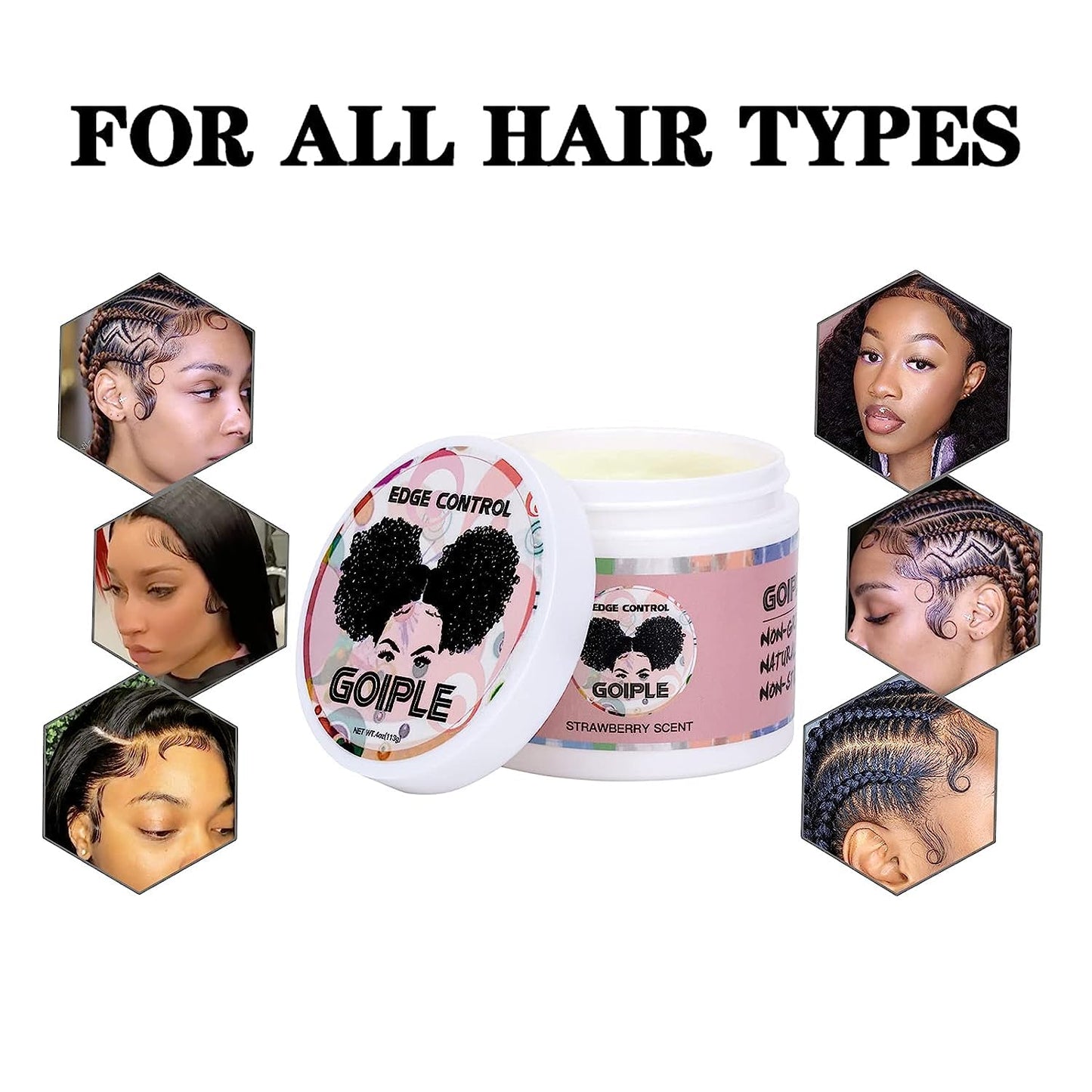 WOZUTUNT Edge Control Wax, Hair Styling Product, Strong Hold Non-greasy Edge Control Gel, Edge Wax, Rosemary Oil for Hair Growth, for Black Hair, Includes Edge Brush, 4 oz