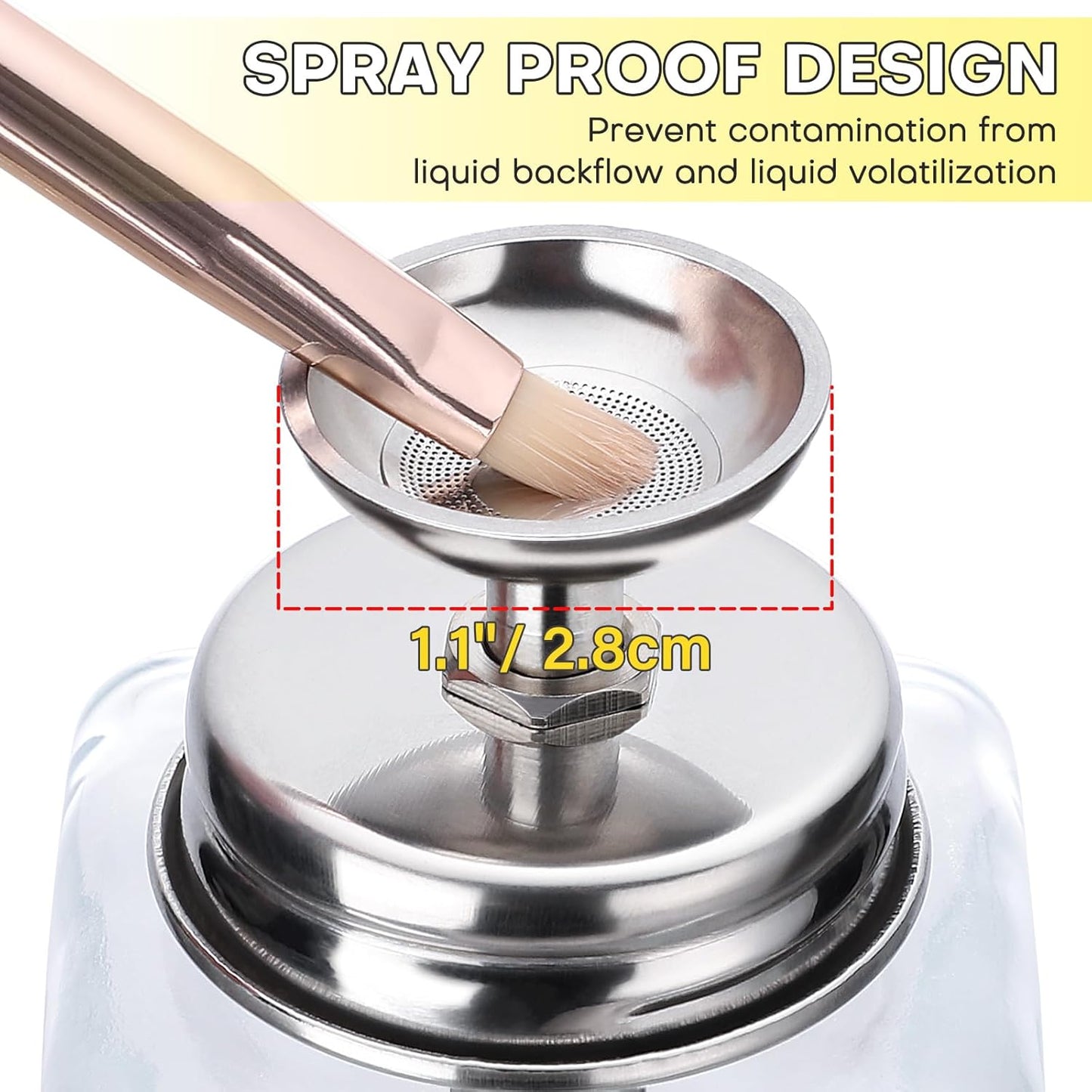 Noverlife Glass Push Down Pump Dispenser - 6Oz Acetone & Nail Polish Remover Bottle | Copper Core Design