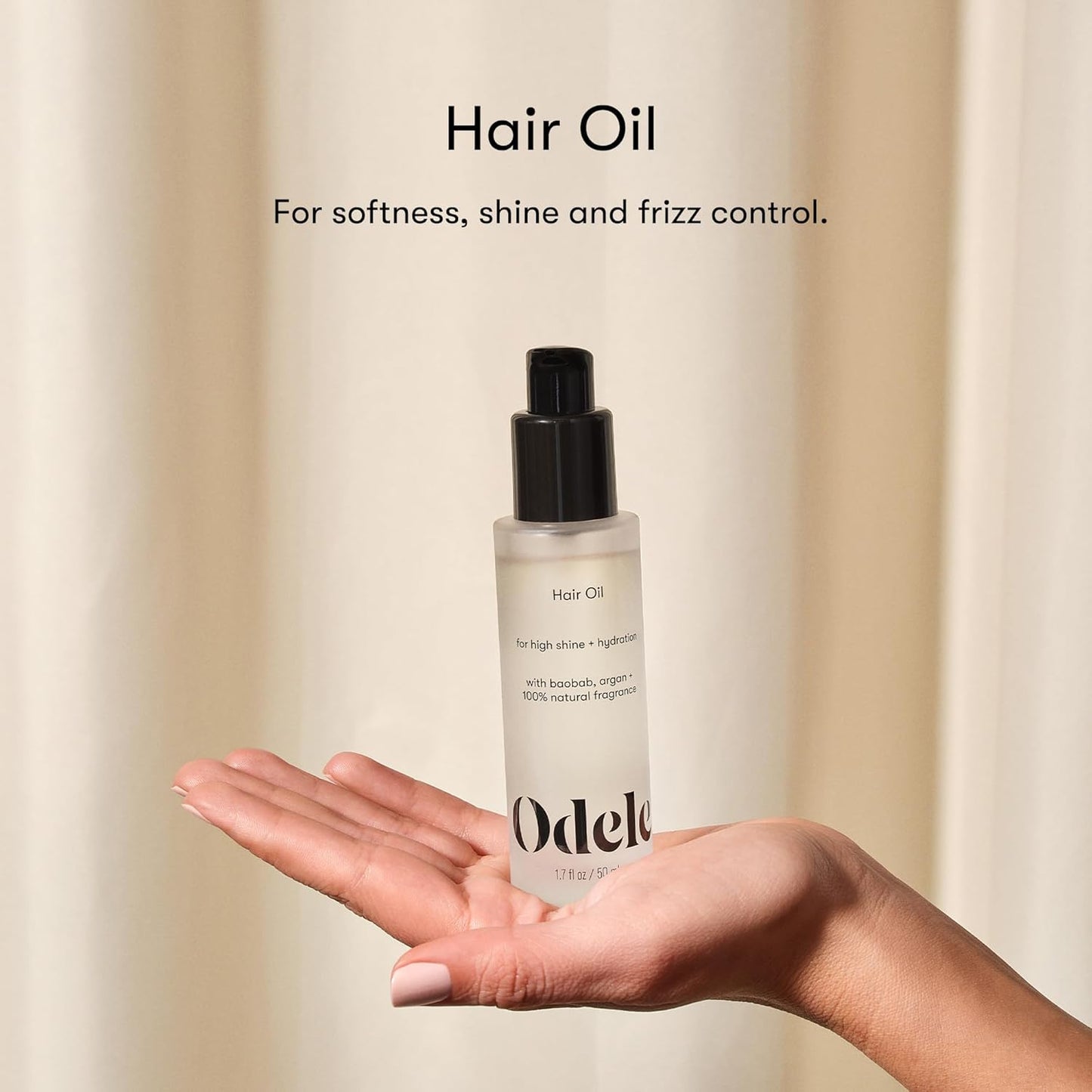 Odele Hair Oil - Lightweight Baobab & Argan Oil for Frizz Control | 1.7 Fl Oz, All Hair Types