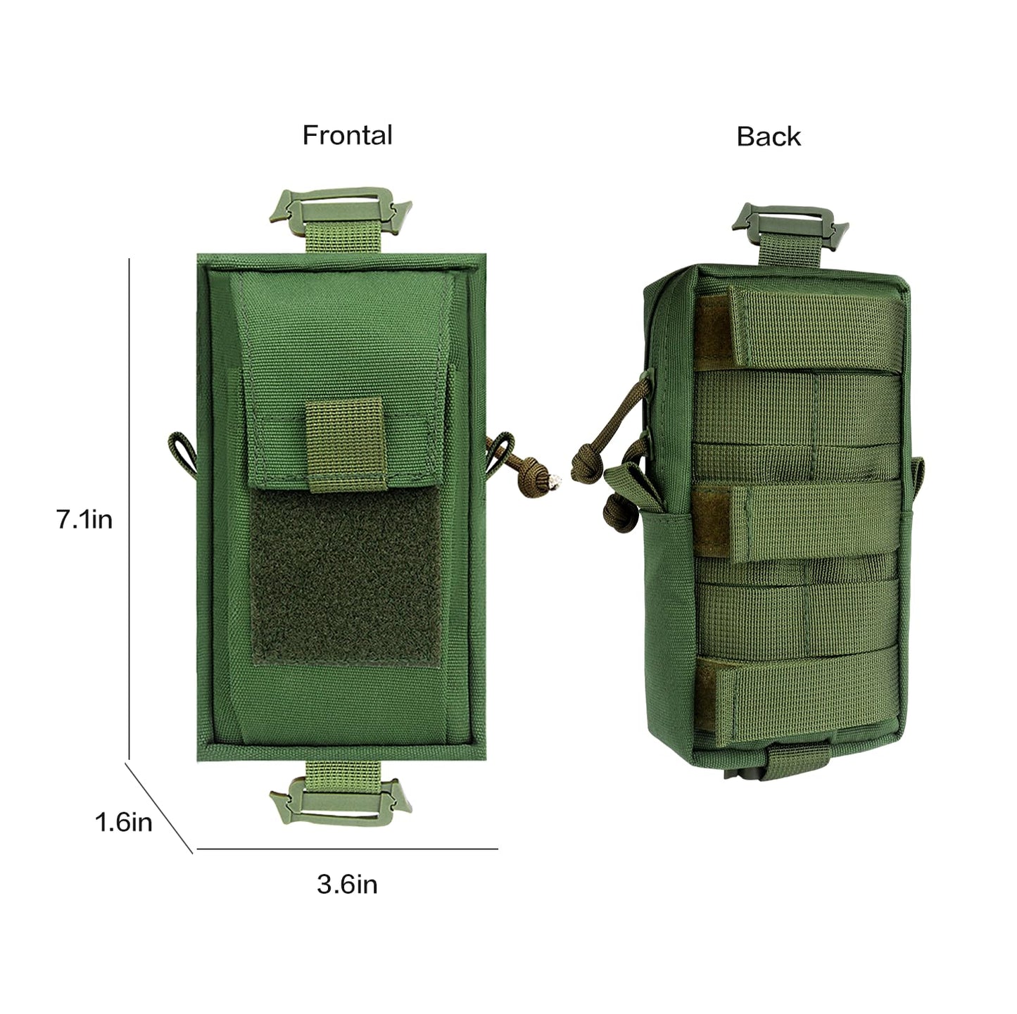 EDC Tactical Shoulder Bag & Molle Strap Pouch - Compact Organizer for Outdoor Gear, Tools, Essentials Army Green B