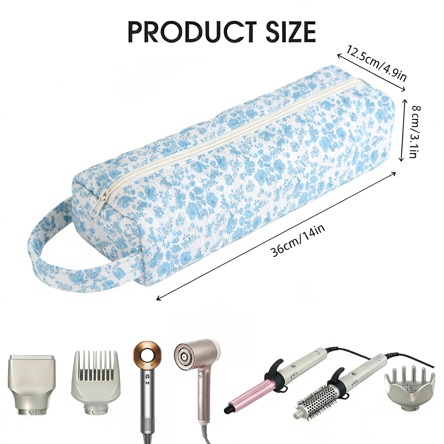 VBWEOI Hair Tools Organizer Bag, Portable Hair Tools Travel Bag for Curling Irons, Flat Irons, Hair Dryers and Styling Tools, Haircare Accessories Travel Essentials
