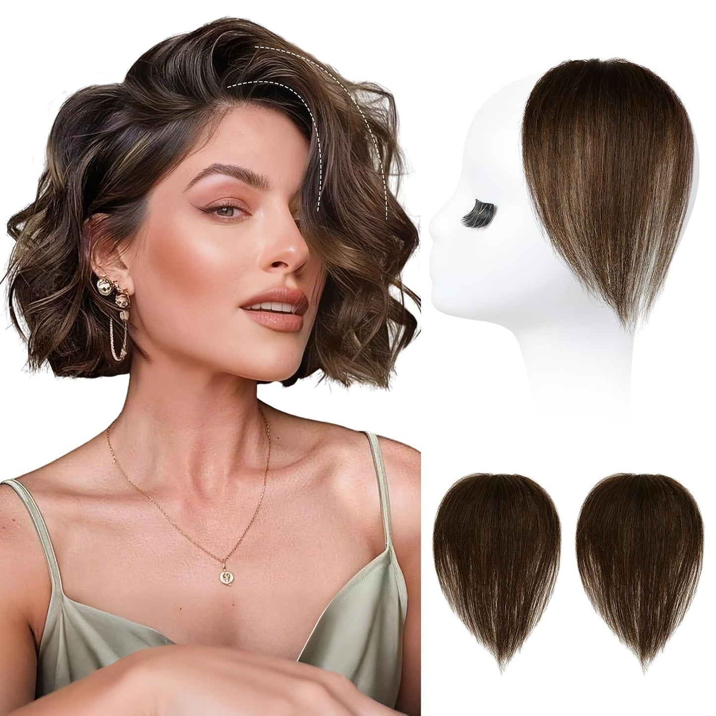 REECHO Clip-In Hair Volumizer | Short Thick Extensions for Fine Hair - Silver Grey, 8 Inch