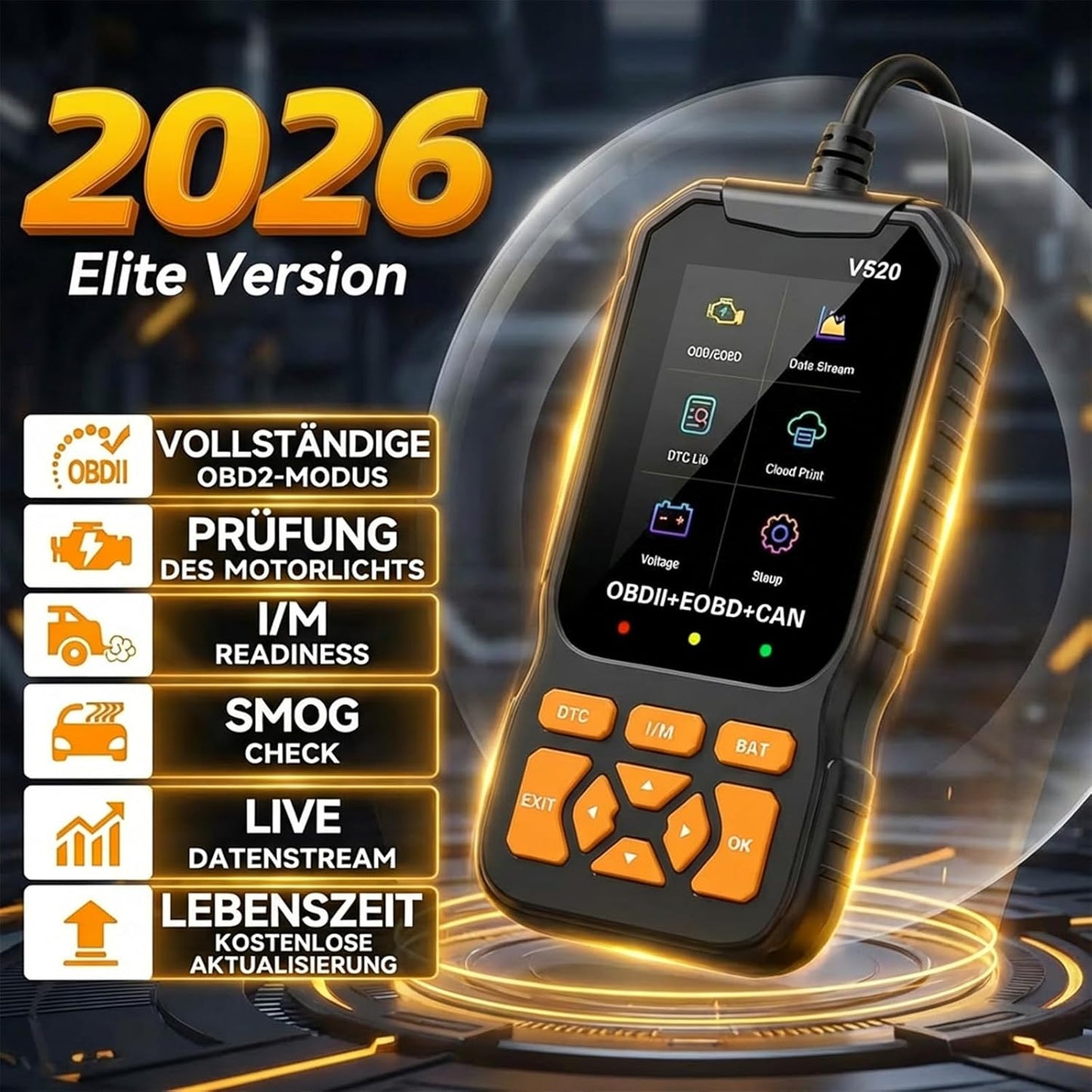 OBD2 Auto Diagnostic Scanner - Live Data Stream & Code Reader | Works with All 1996+ OBDII Vehicles