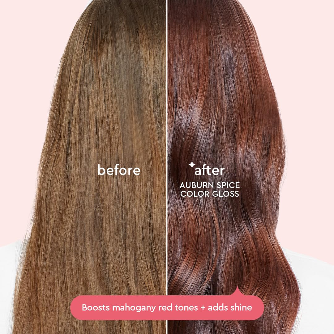 Glaze Color Conditioning Gloss - Tinted Moisturizer for Brown or Red Hair, Boosts Color and Shine, Repairs Damage - Auburn Spice, 6.4 oz