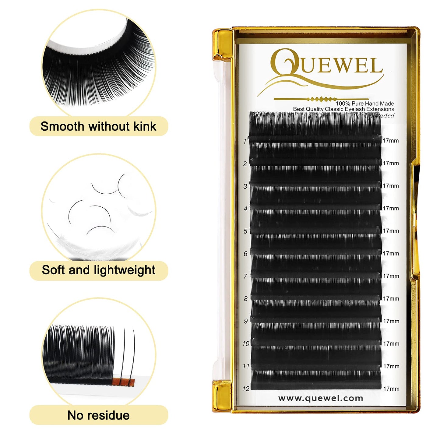 QUEWEL DIY Lash Extension Kit, Mixed 3 Styles cluster lashes Kit 176PCS Lash Clusters Multi-type Individual Lash Cluster Kit with Lash Bond and Seal Eyelash Glue Lash Tweezers(Collection-style A-BY2)